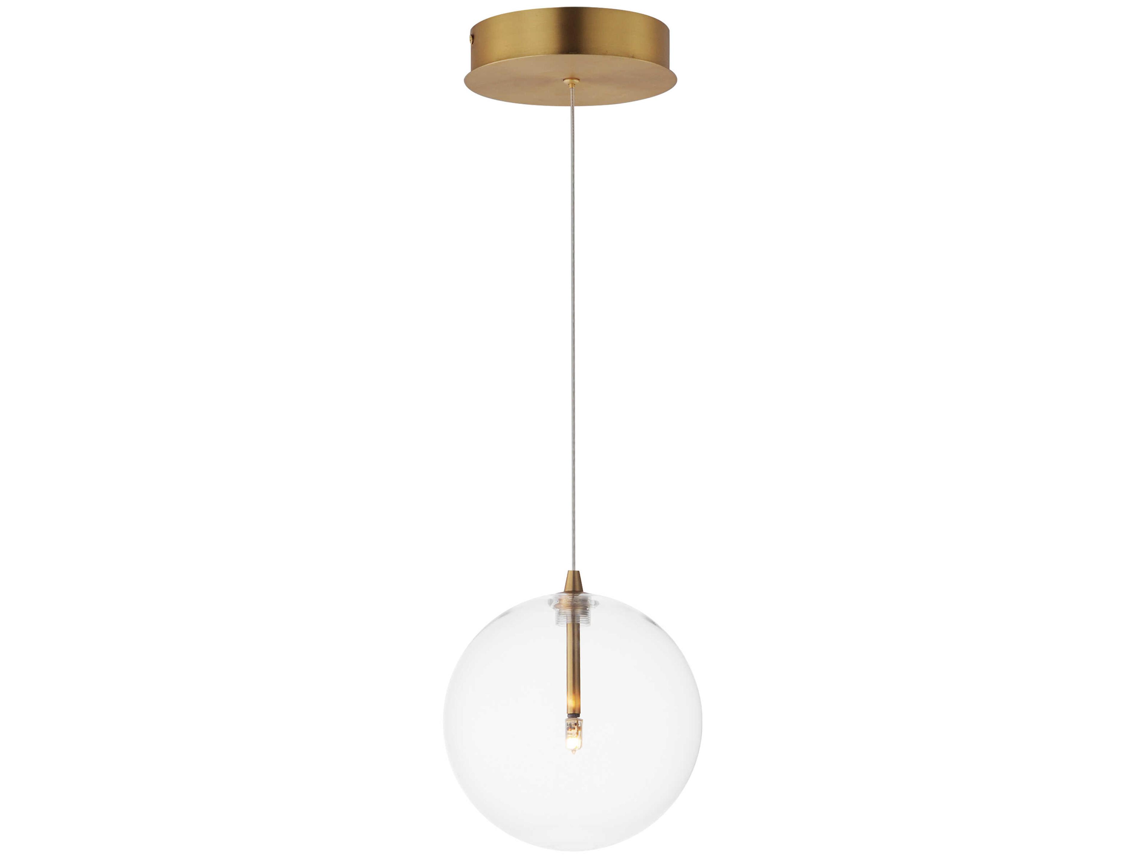 ET2 1-Light Natural Aged Brass Globe Mini Pendant