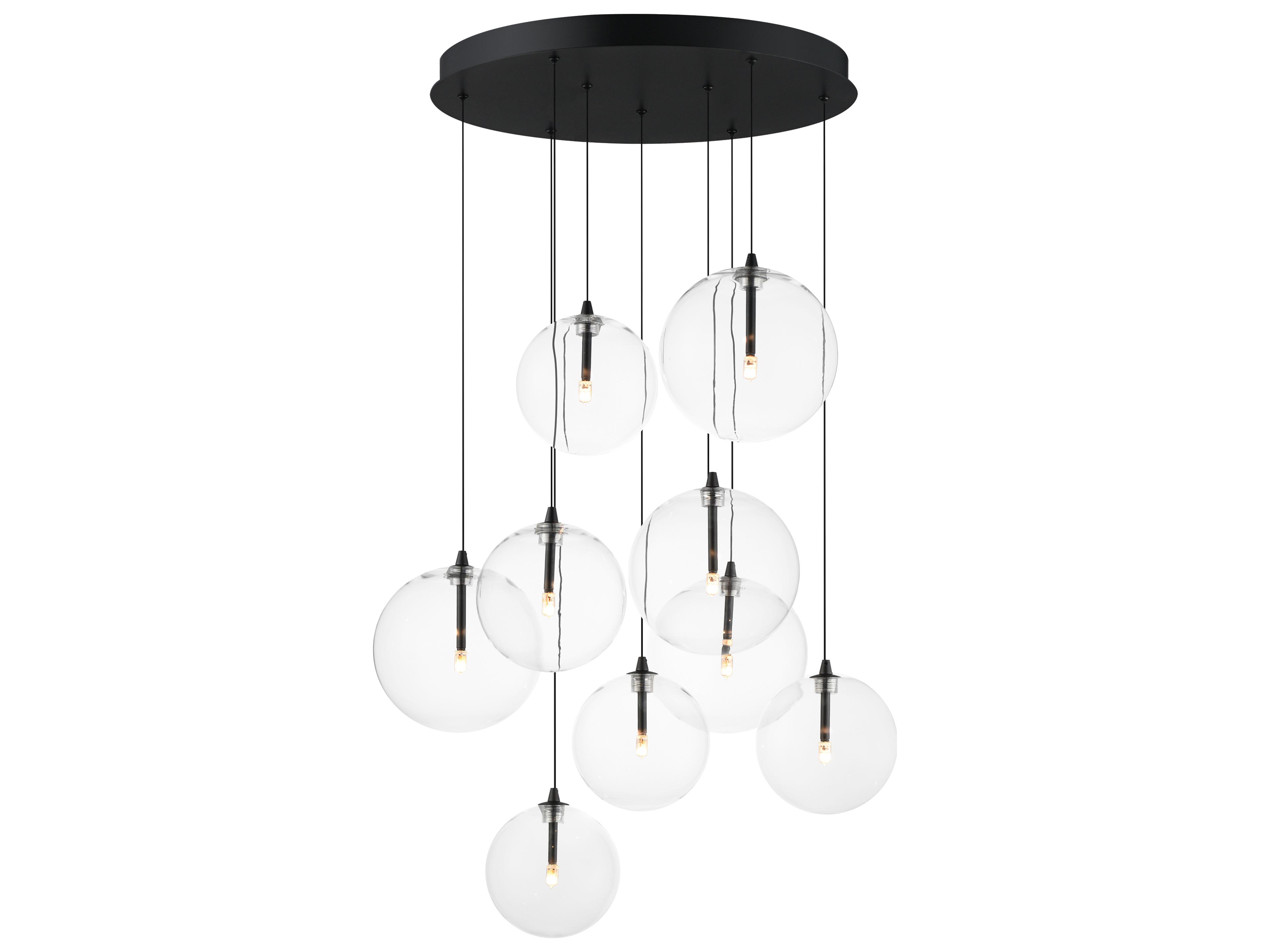 ET2 Global 9-Light Black Globe Pendant