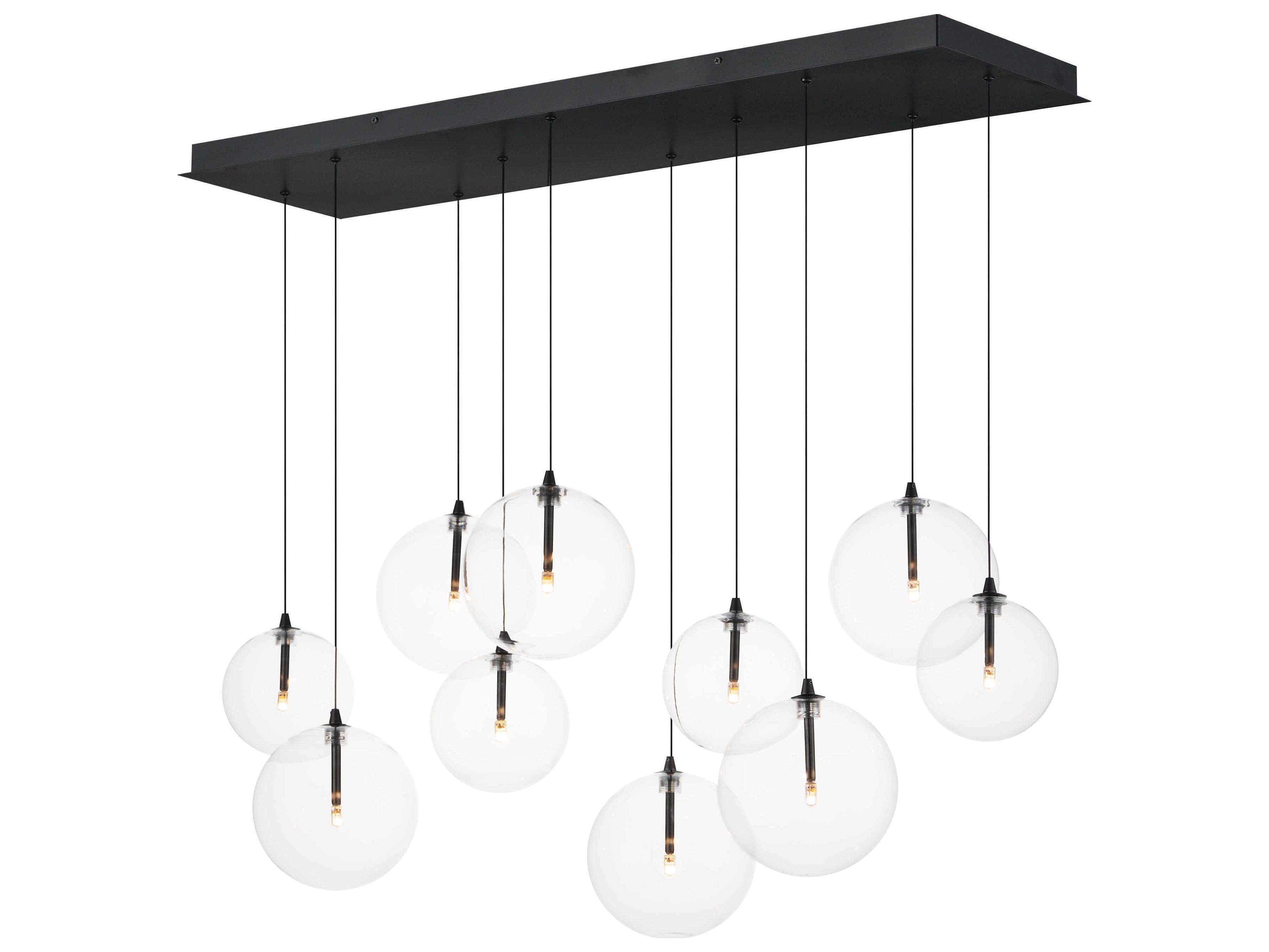 ET2 Global 10-Light Black Globe Island Pendant
