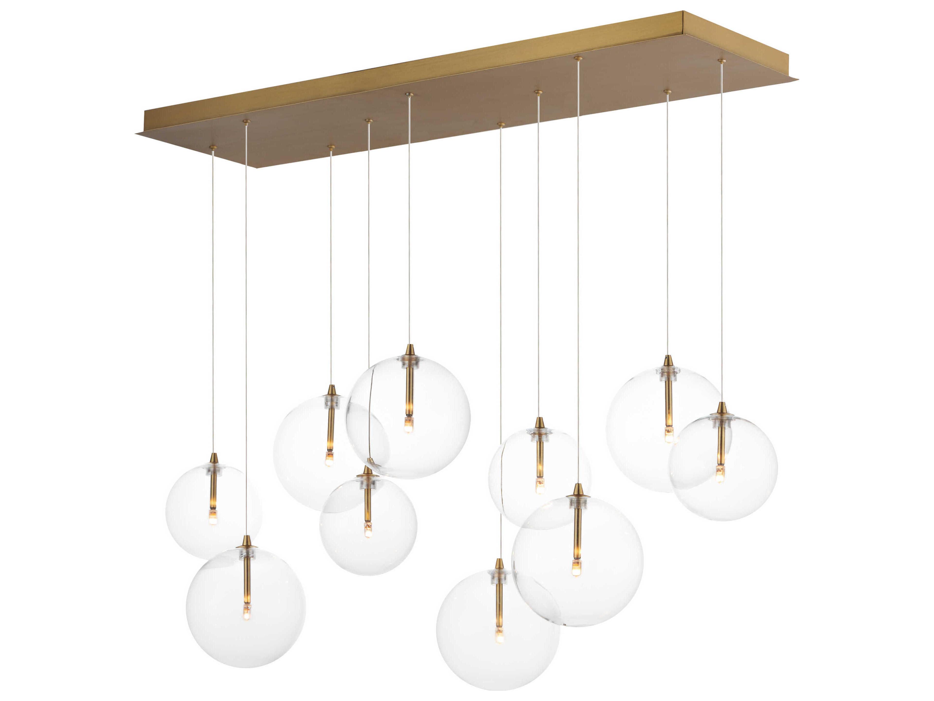 ET2 Global 10-Light Natural Aged Brass Globe Island Pendant
