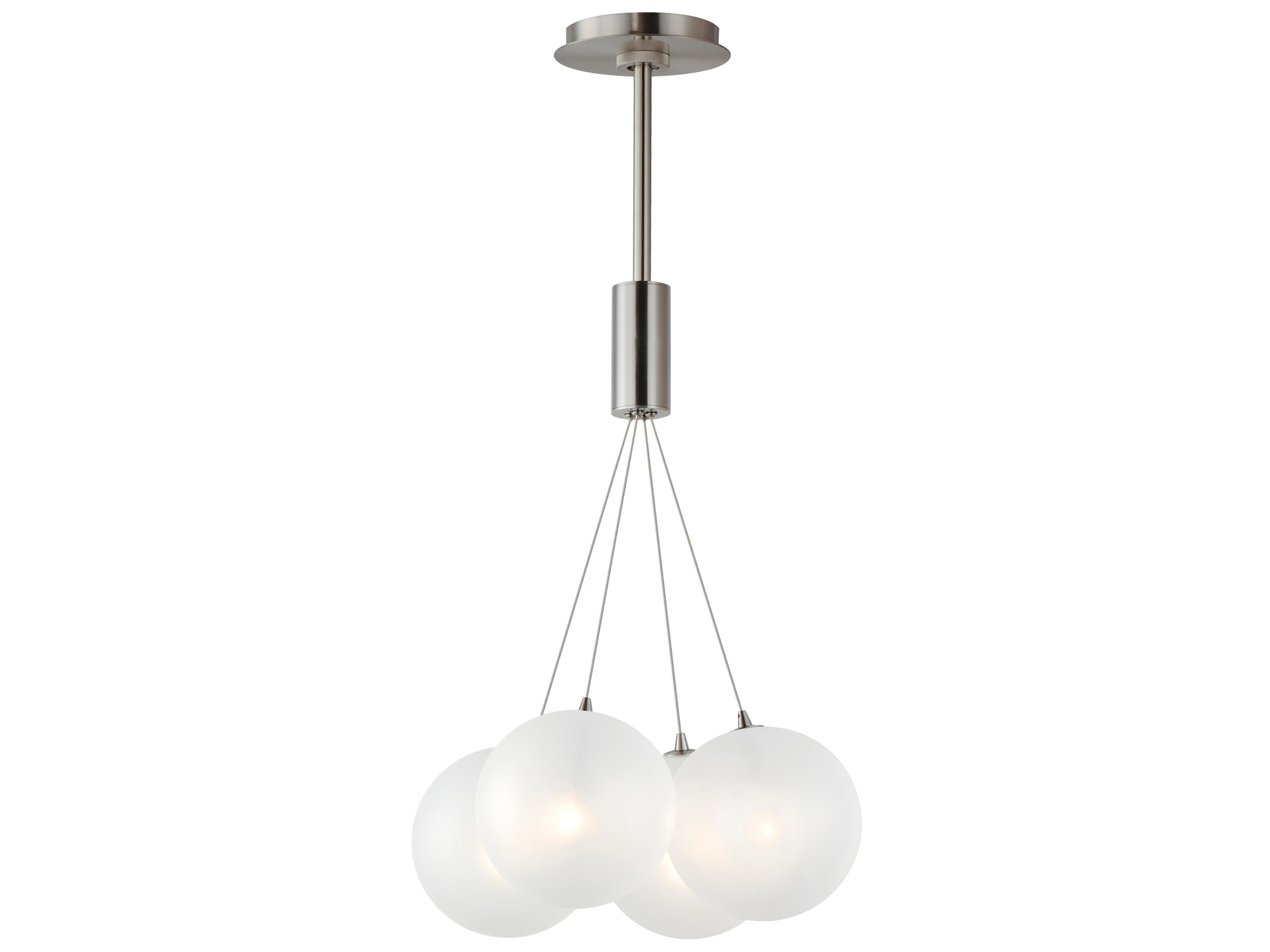 ET2 Burst 4-Light Satin Nickel Glass LED Globe Pendant
