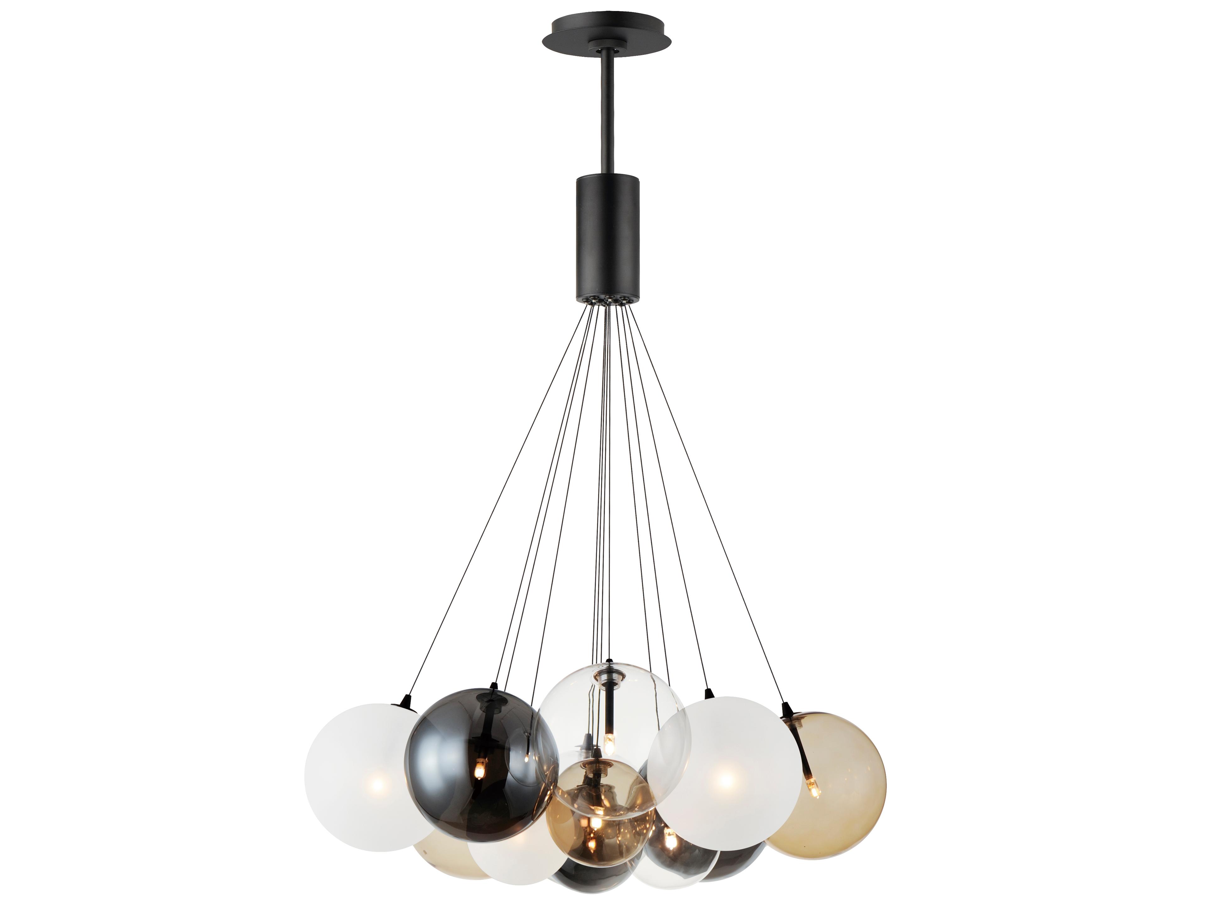ET2 Burst 12-Light Black Glass LED Globe Pendant
