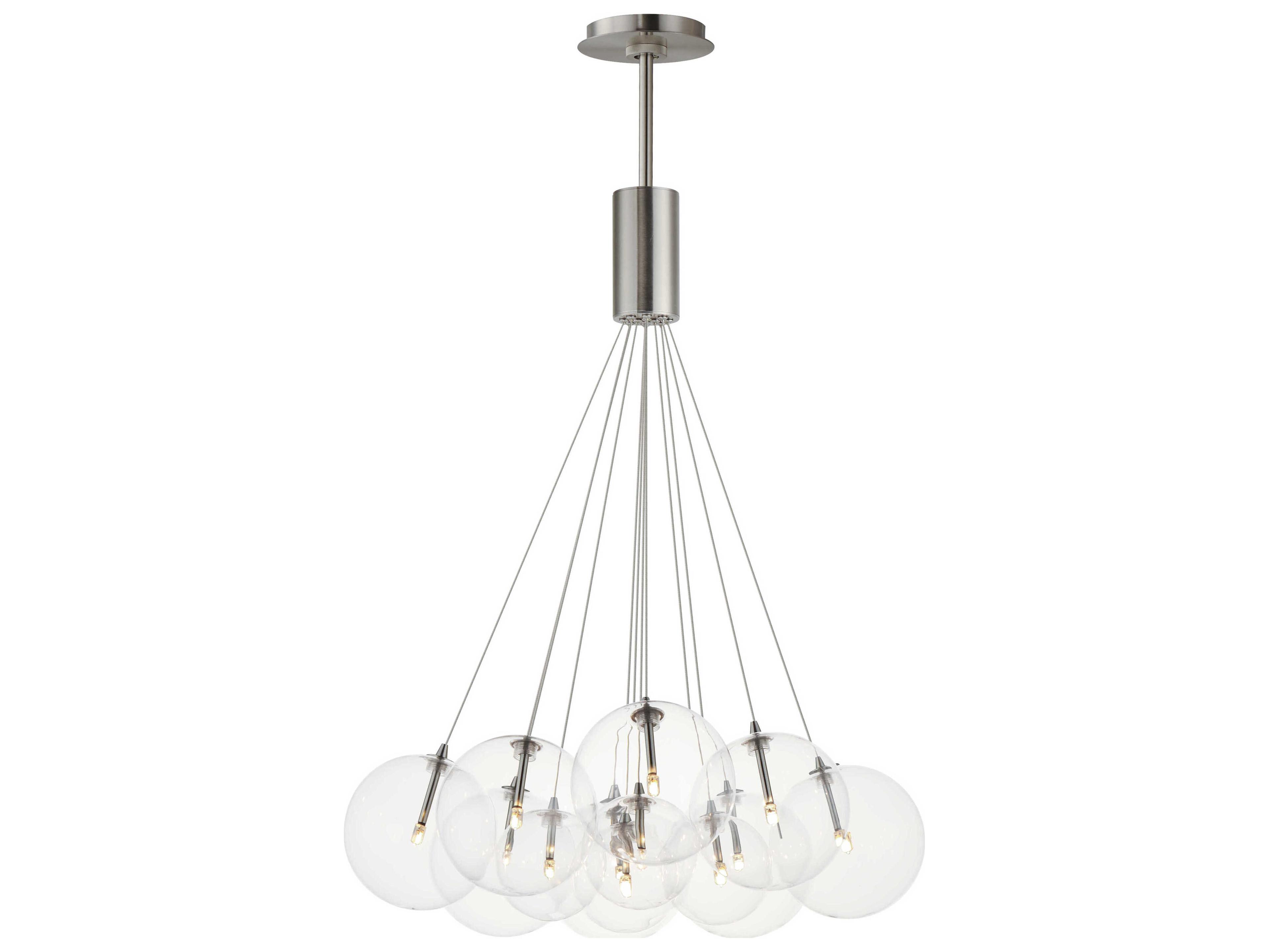 ET2 Burst 12-Light Satin Nickel Glass LED Globe Pendant