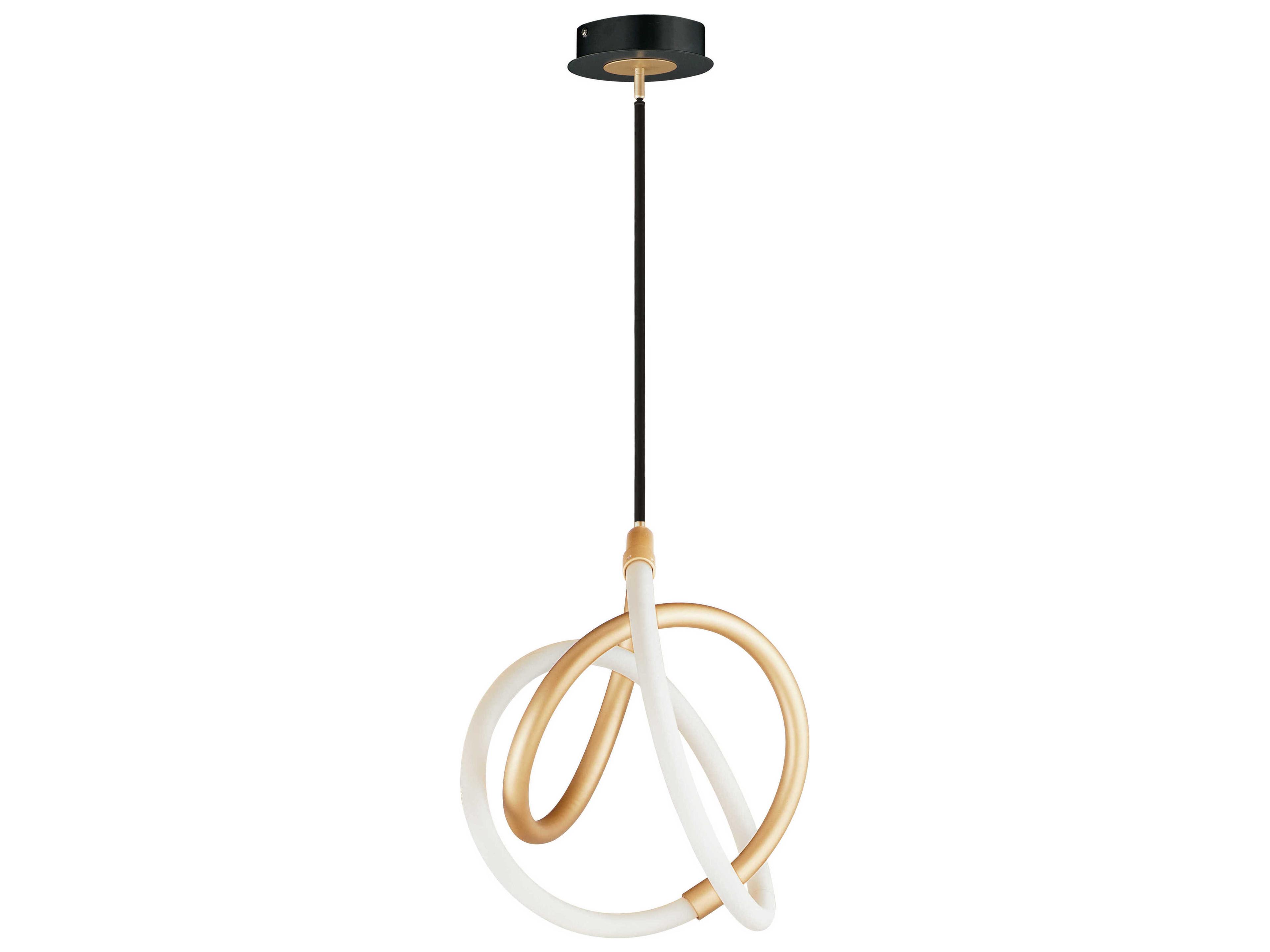 ET2 Mobius 1-Light Black Gold White LED Linear Pendant