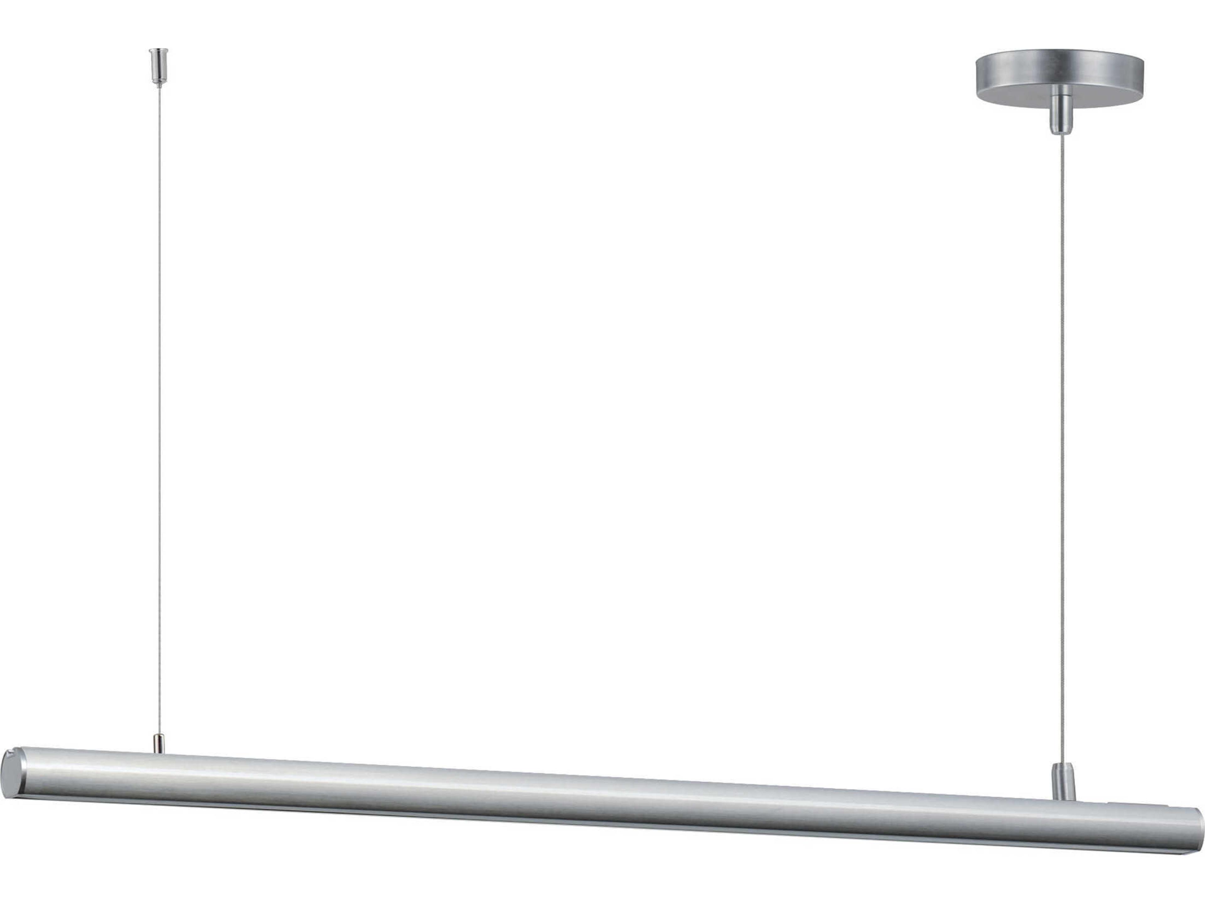ET2 Continuum 1-Light Satin Aluminum Silver LED Linear Island Pendant