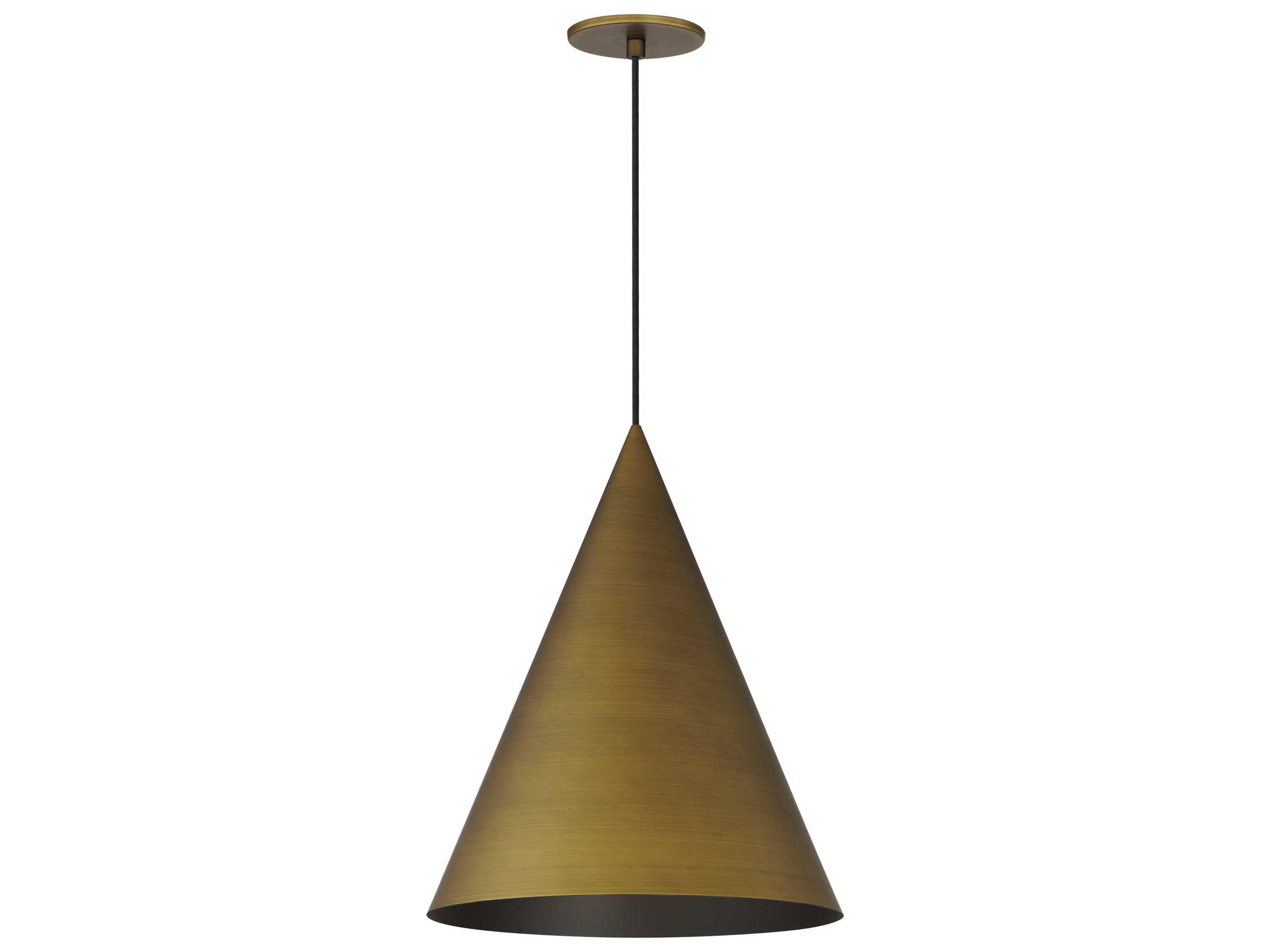 ET2 Pitch 1-Light Antique Brass LED Pendant