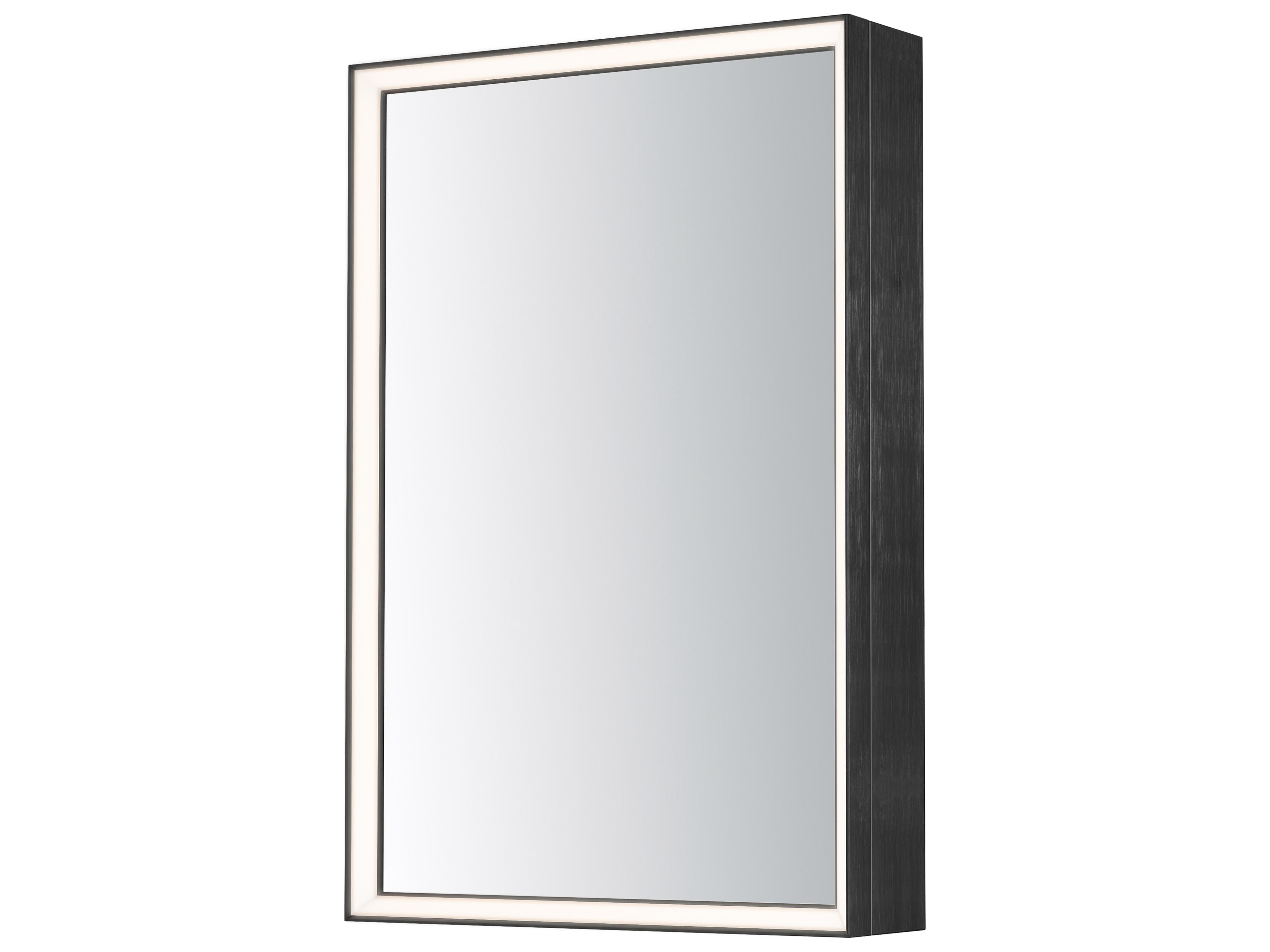 ET2 Bevel Brushed Black Rectangular Wall Mirror
