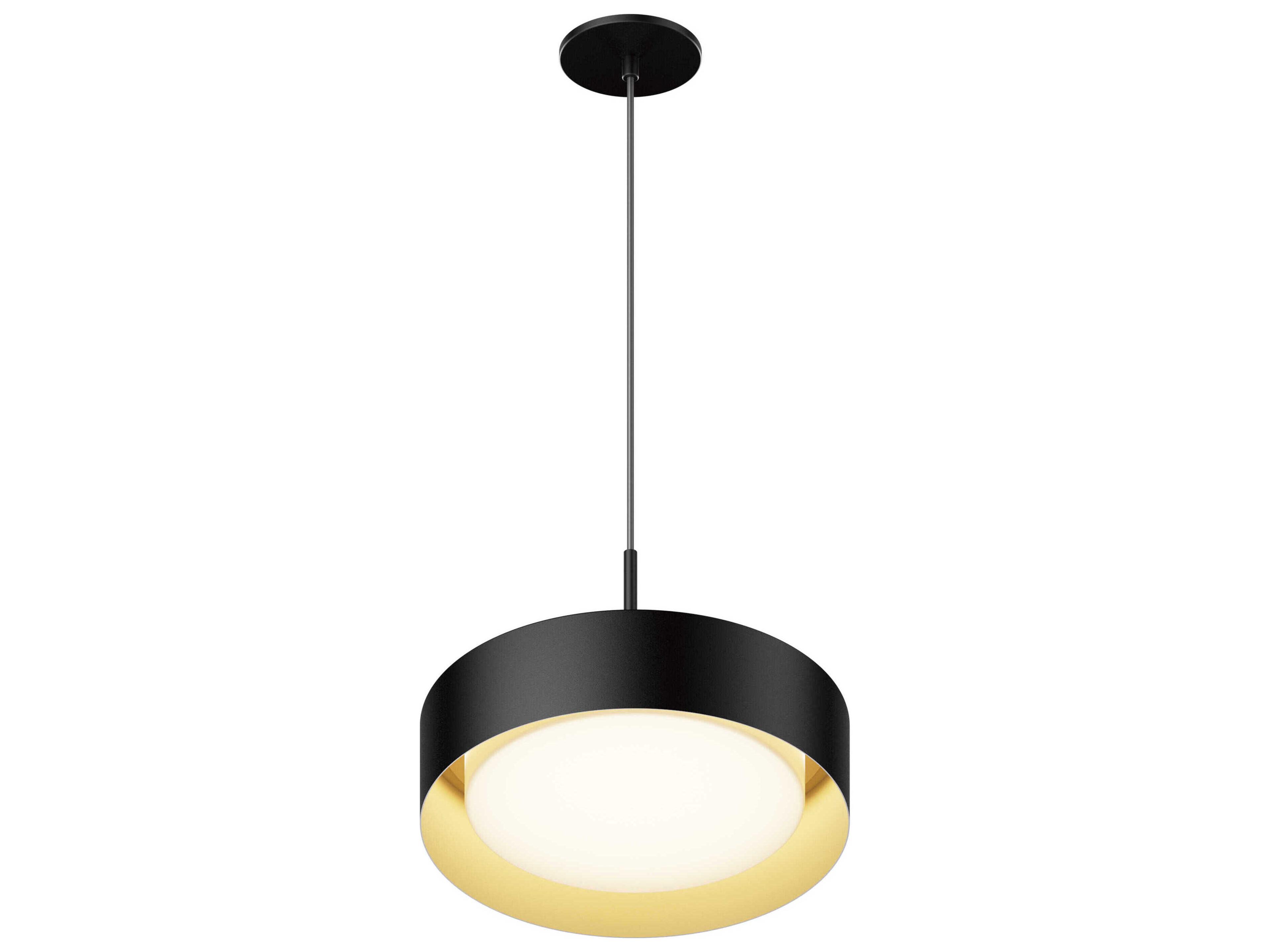 ET2 Echo 1-Light Black Gold LED Drum Pendant