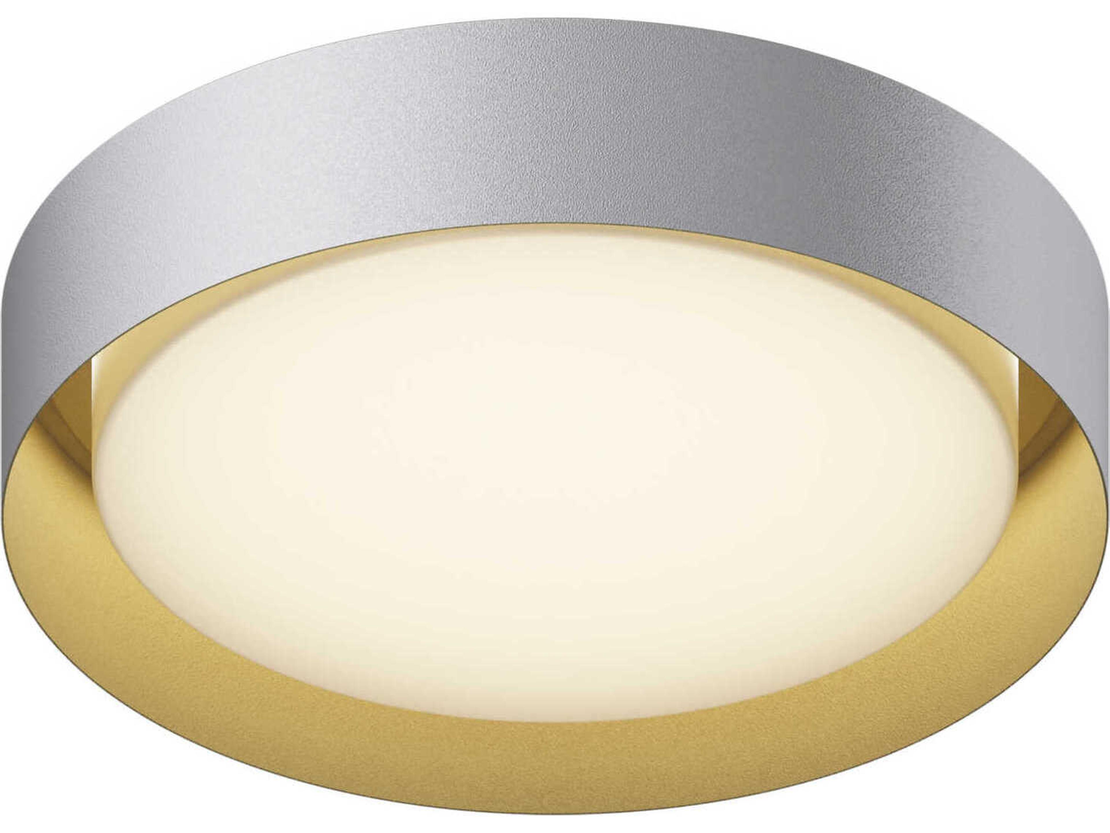 ET2 Echo 1-Light White Gold LED Drum Flush Mount