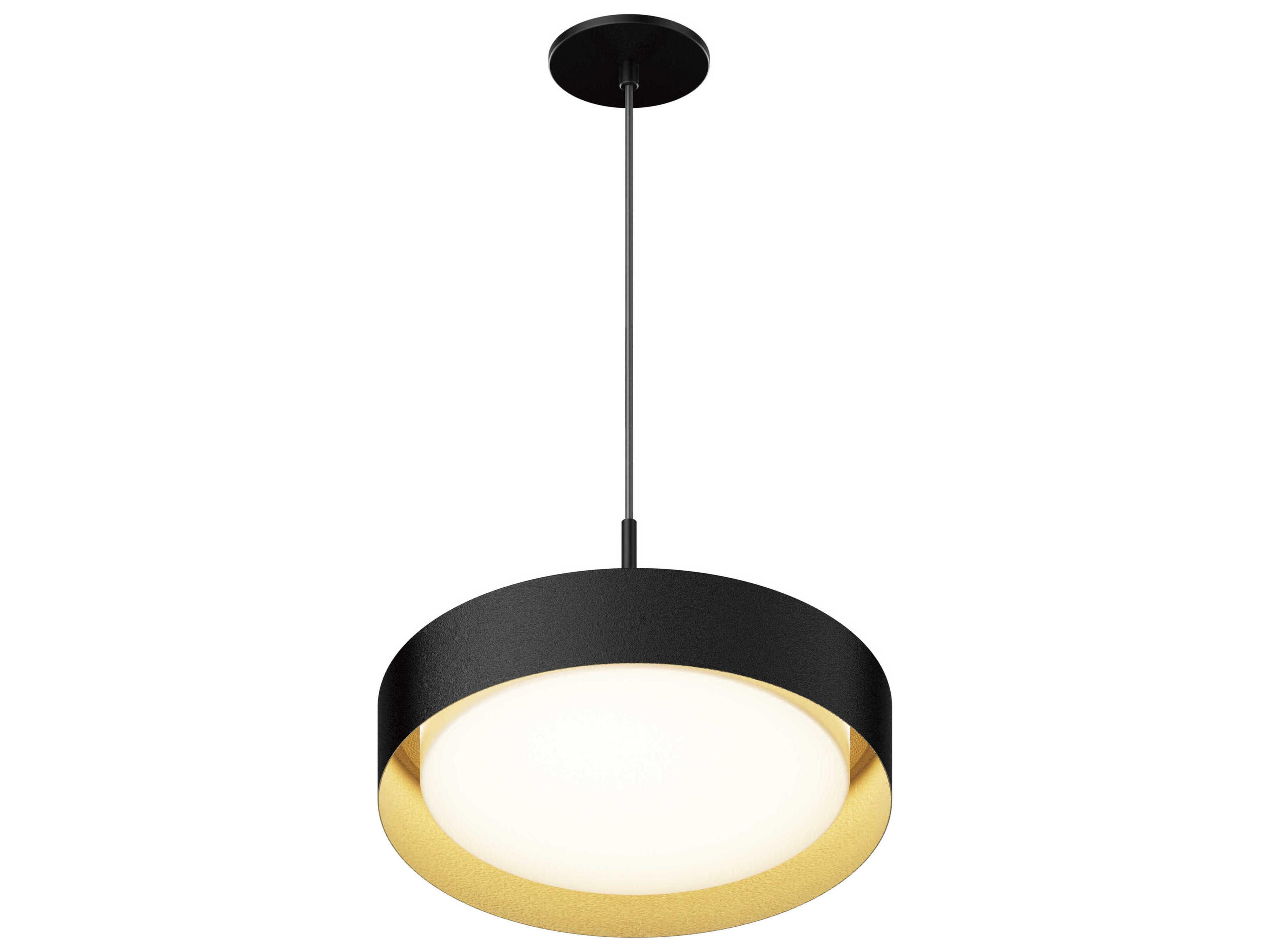 ET2 Echo 1-Light Black Gold LED Drum Pendant