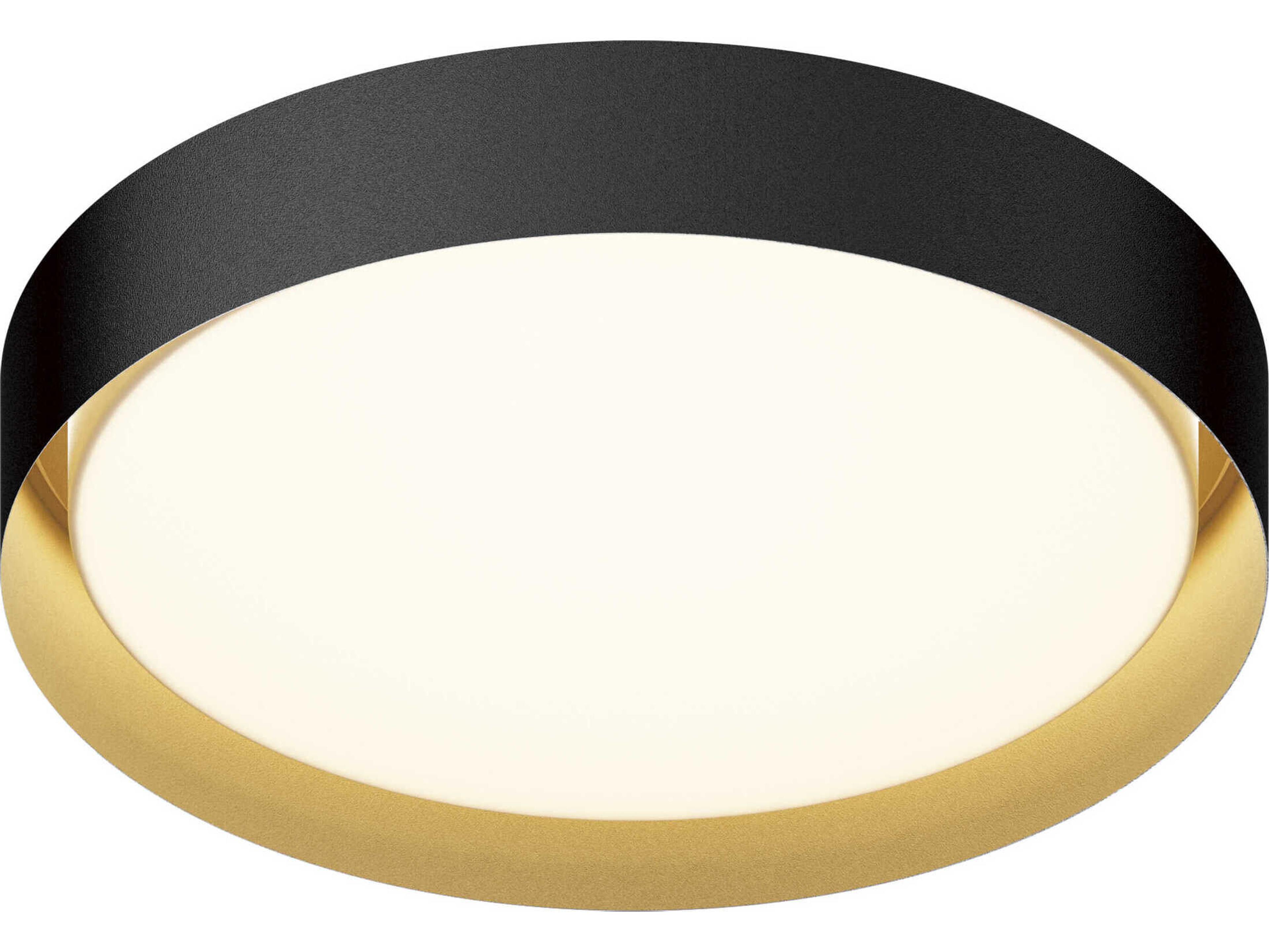 ET2 Echo 1-Light Black Gold LED Drum Flush Mount
