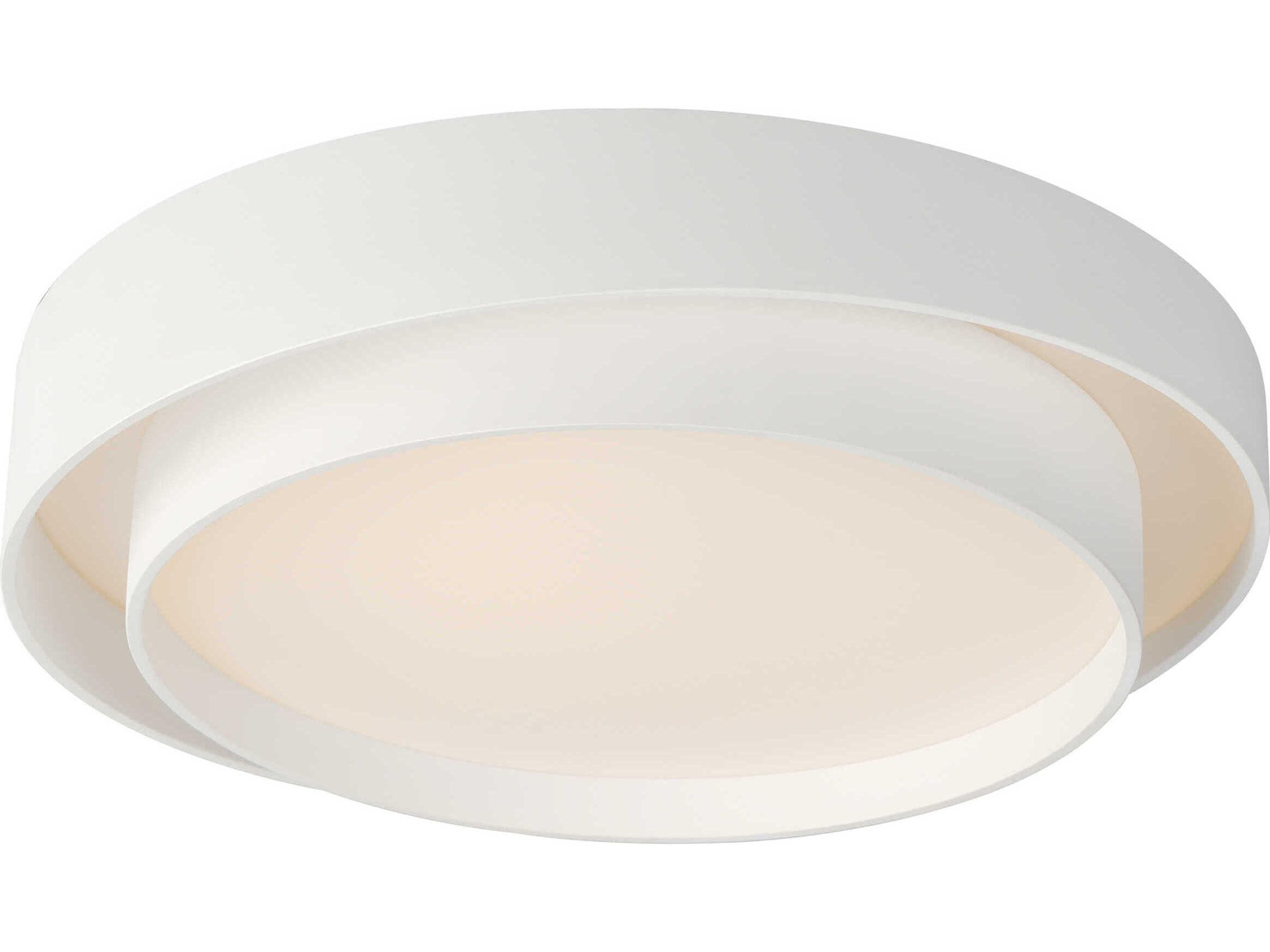 ET2 Ziggurat 1-Light White Round Flush Mount