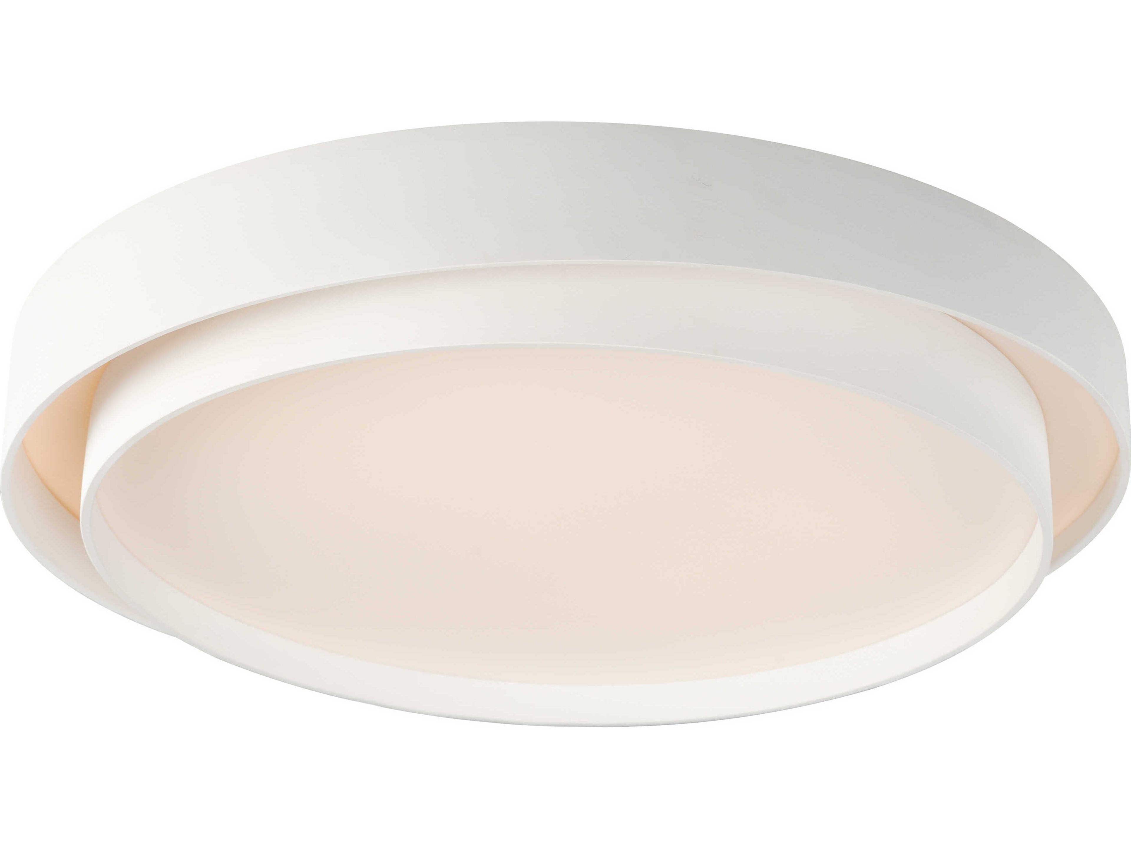 ET2 Ziggurat 1-Light White Round Flush Mount