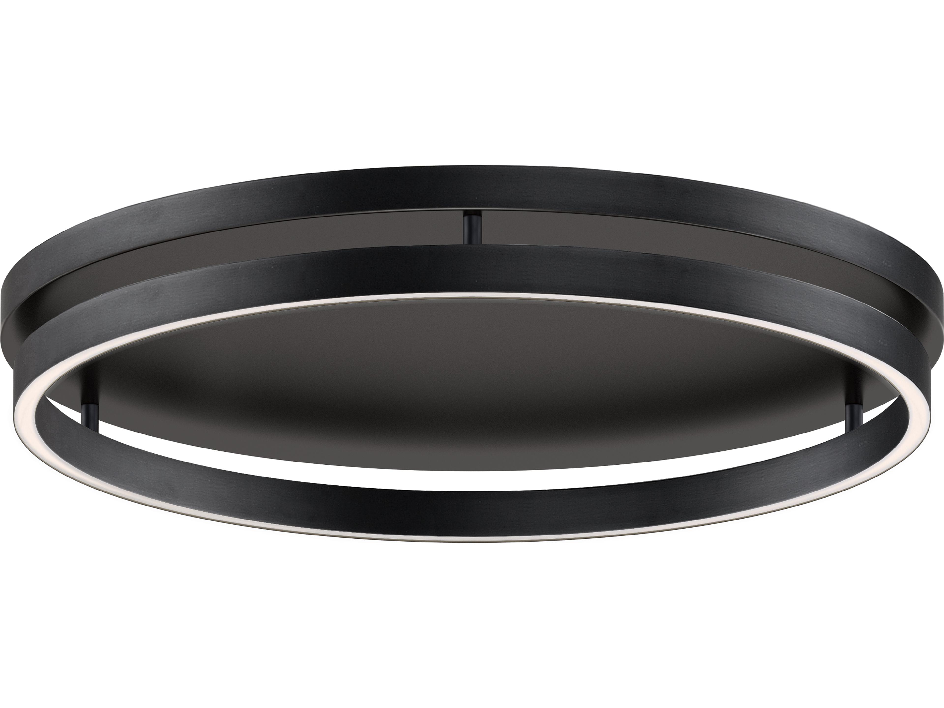 ET2 Groove 1-Light Black Round Flush Mount