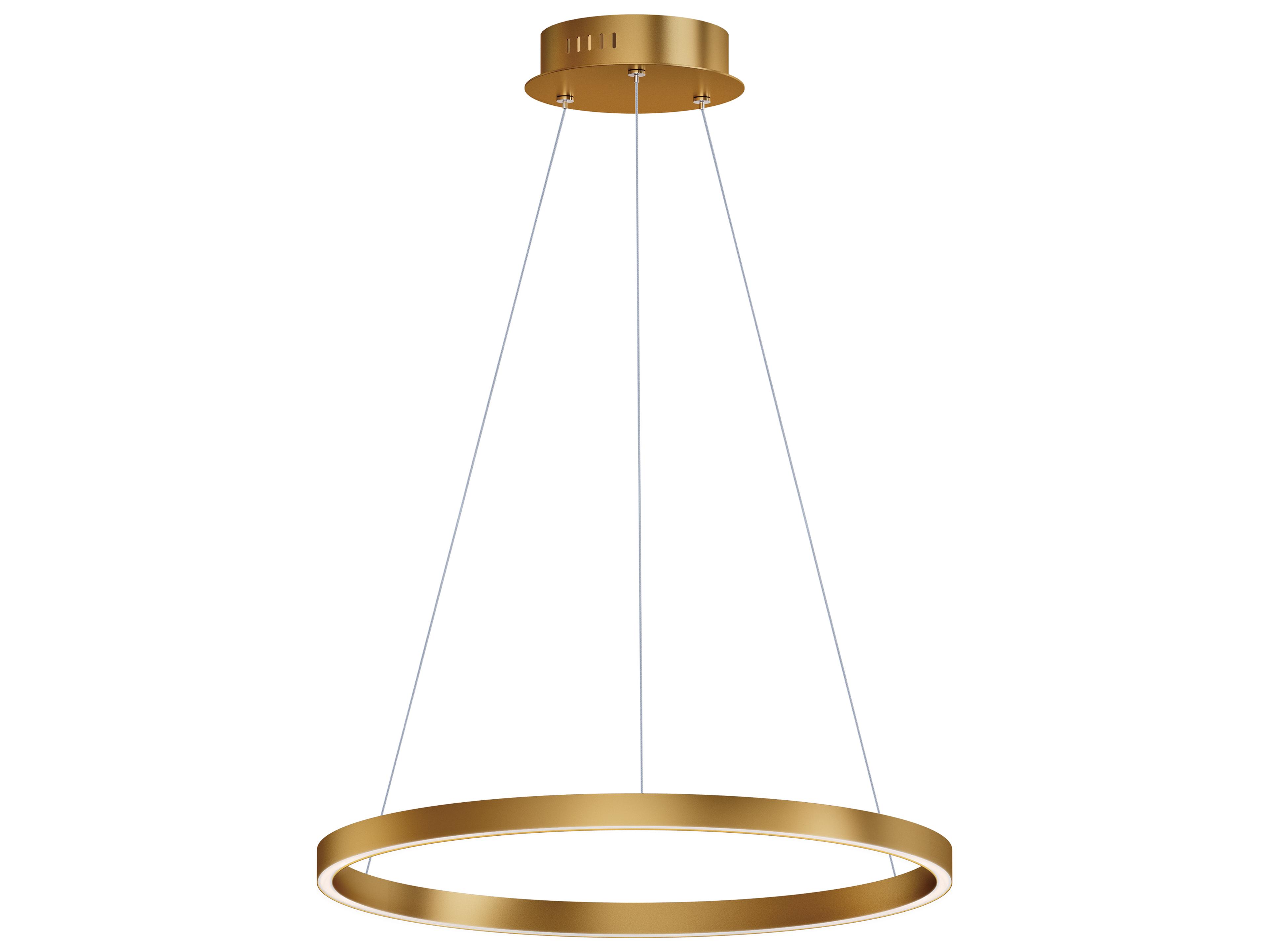 Groove 1-Light Gold Round Pendant