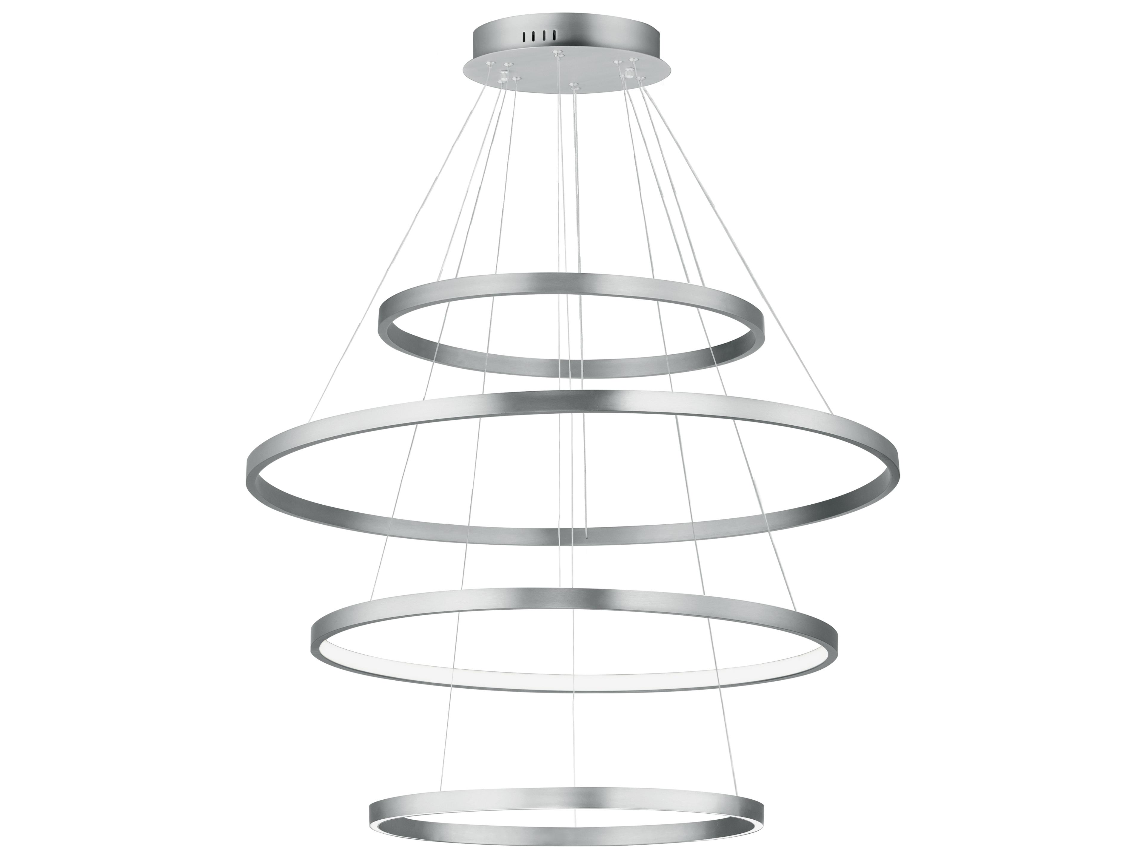 ET2 Groove 4-Light Brushed Aluminum Silver Round Tiered Pendant