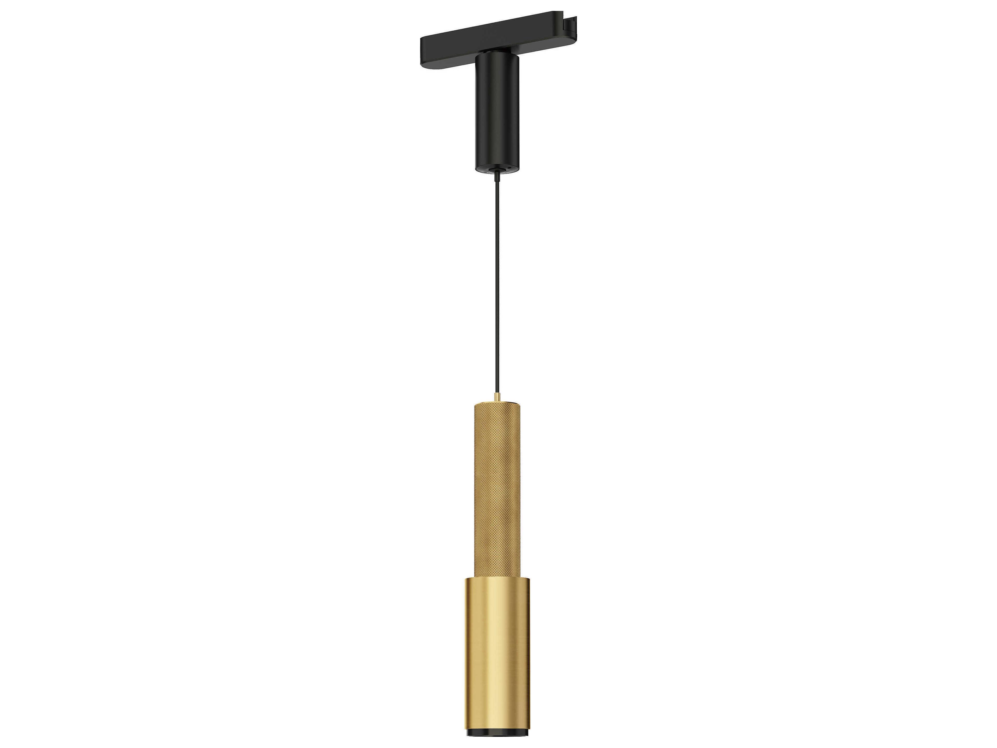 ET2 1-Light Natural Aged Brass Black Cylinder Track & Rail Light