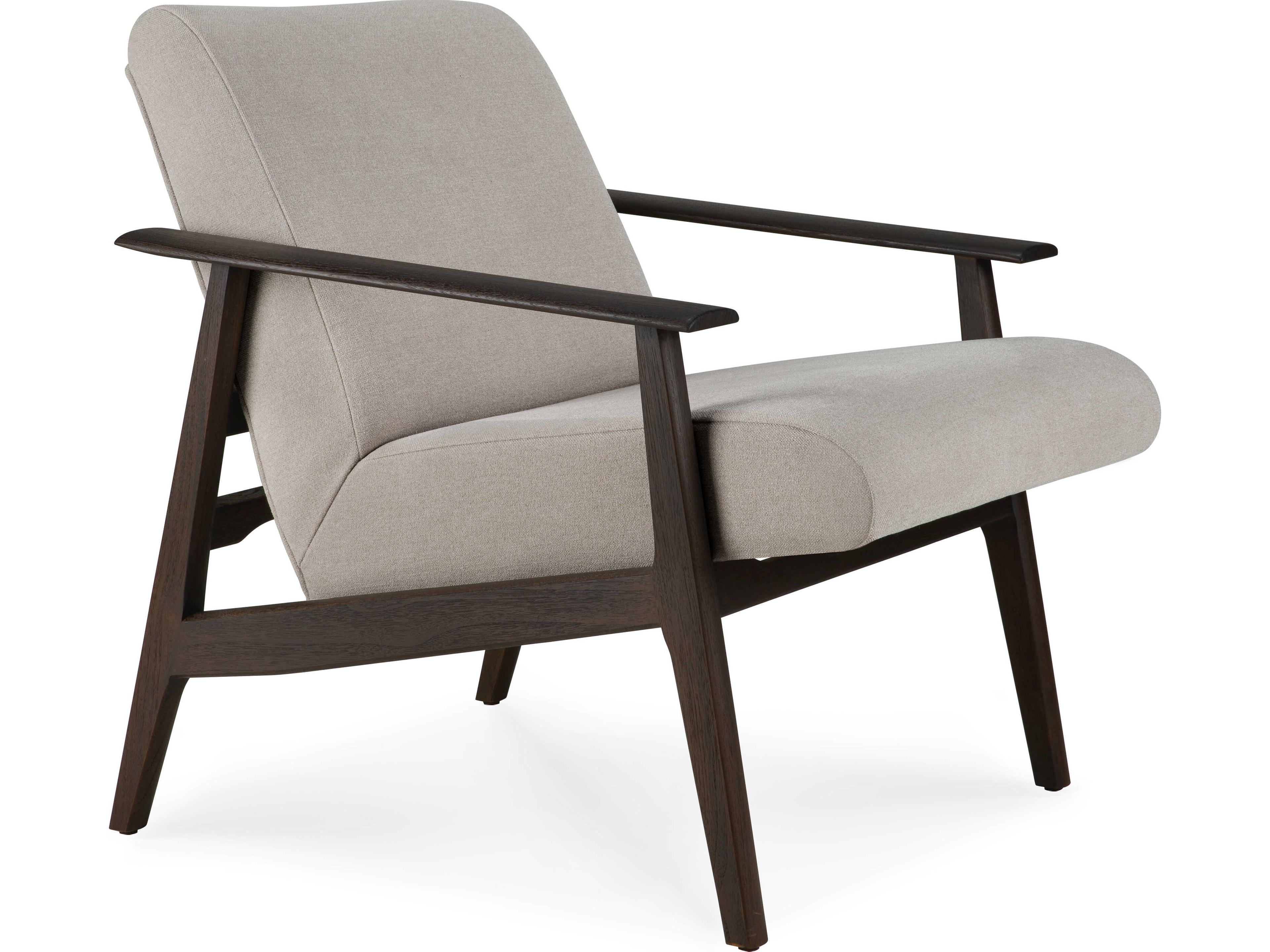 Ethnicraft Aspekt Warm Ash and Teak Dark Brown Lounge Chair