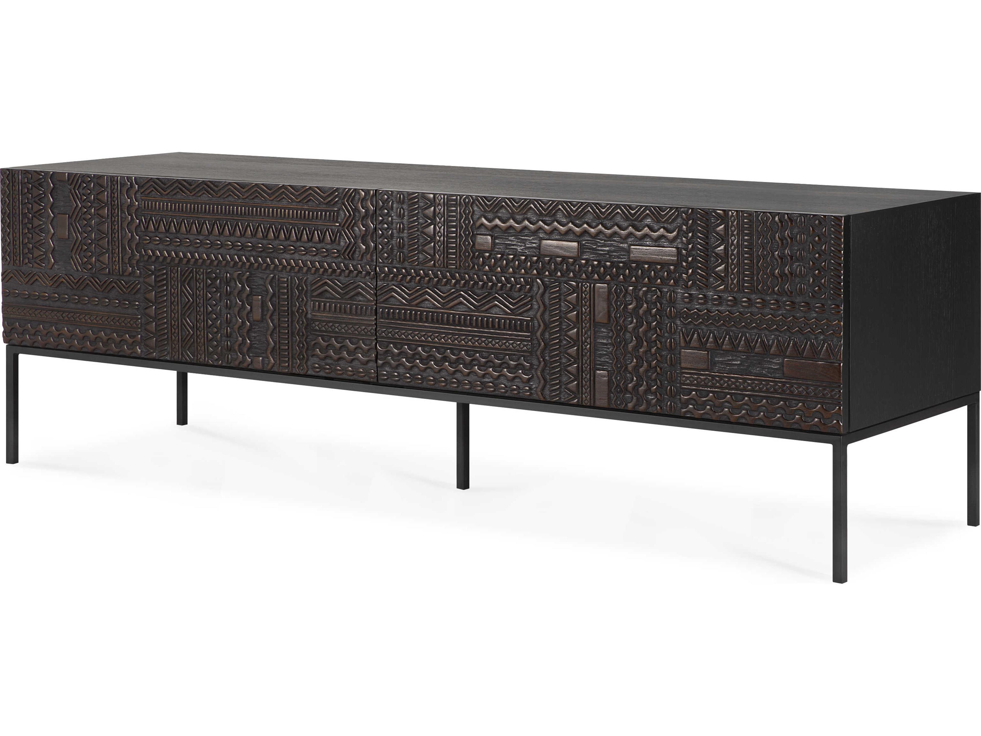 Ethnicraft Tabwa Teak Black Tv Cupboard