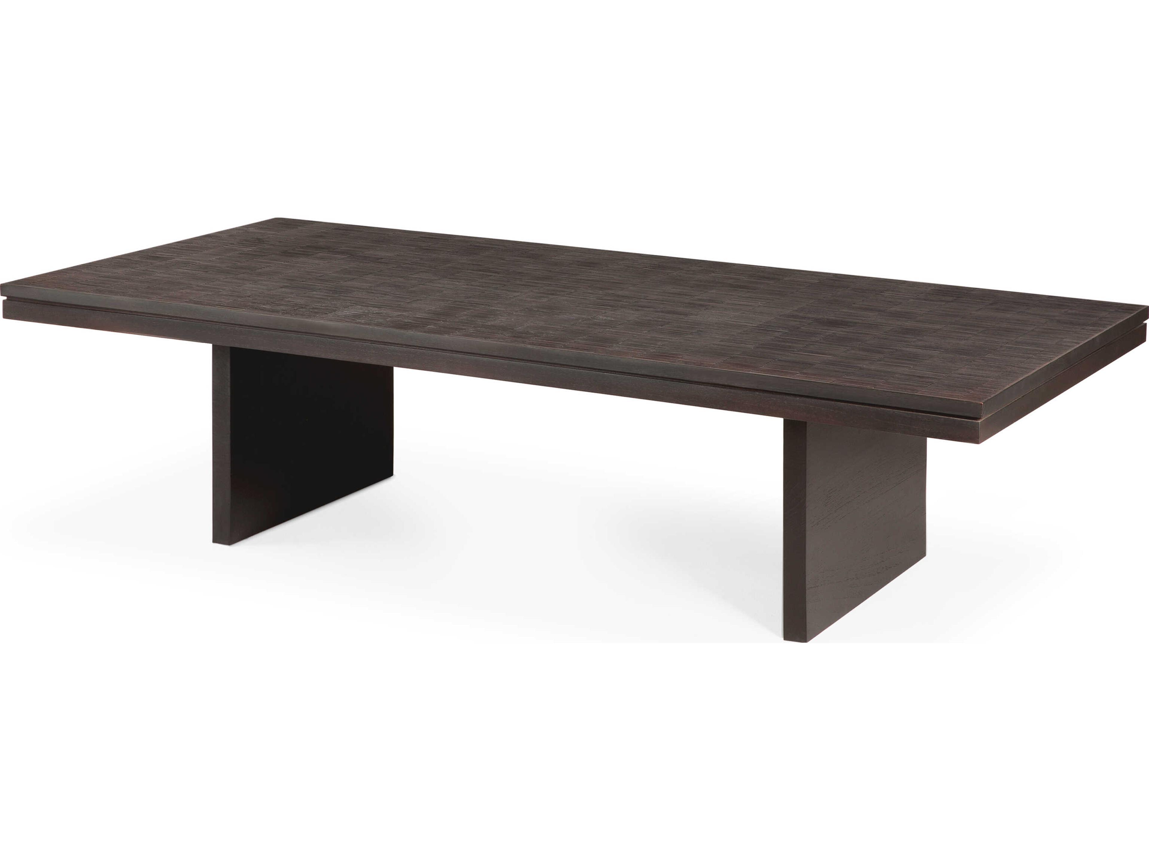 Ethnicraft Grooves Teak Off Black Coffee Table