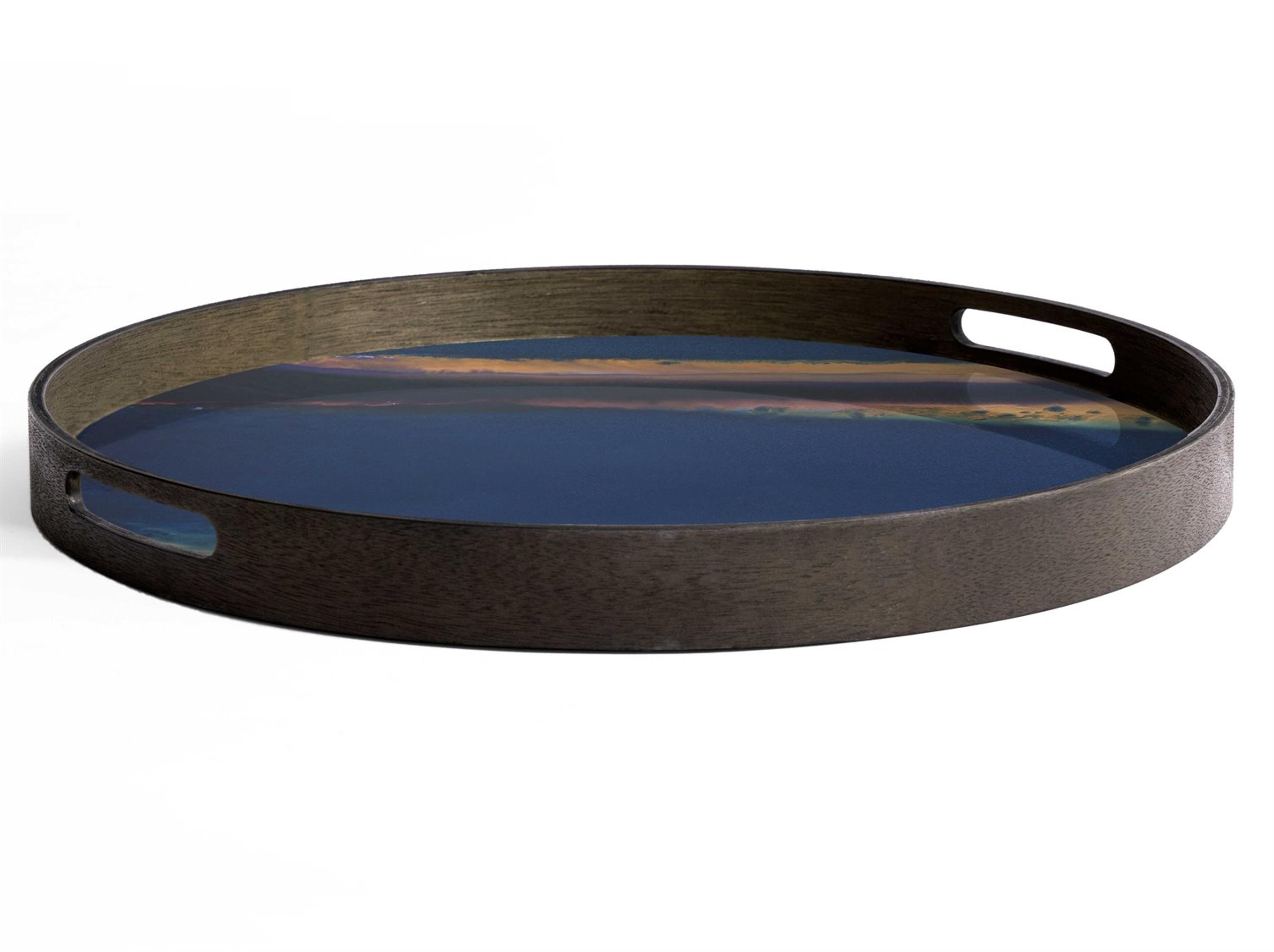 Ethnicraft Organic Indigo Glass Tray