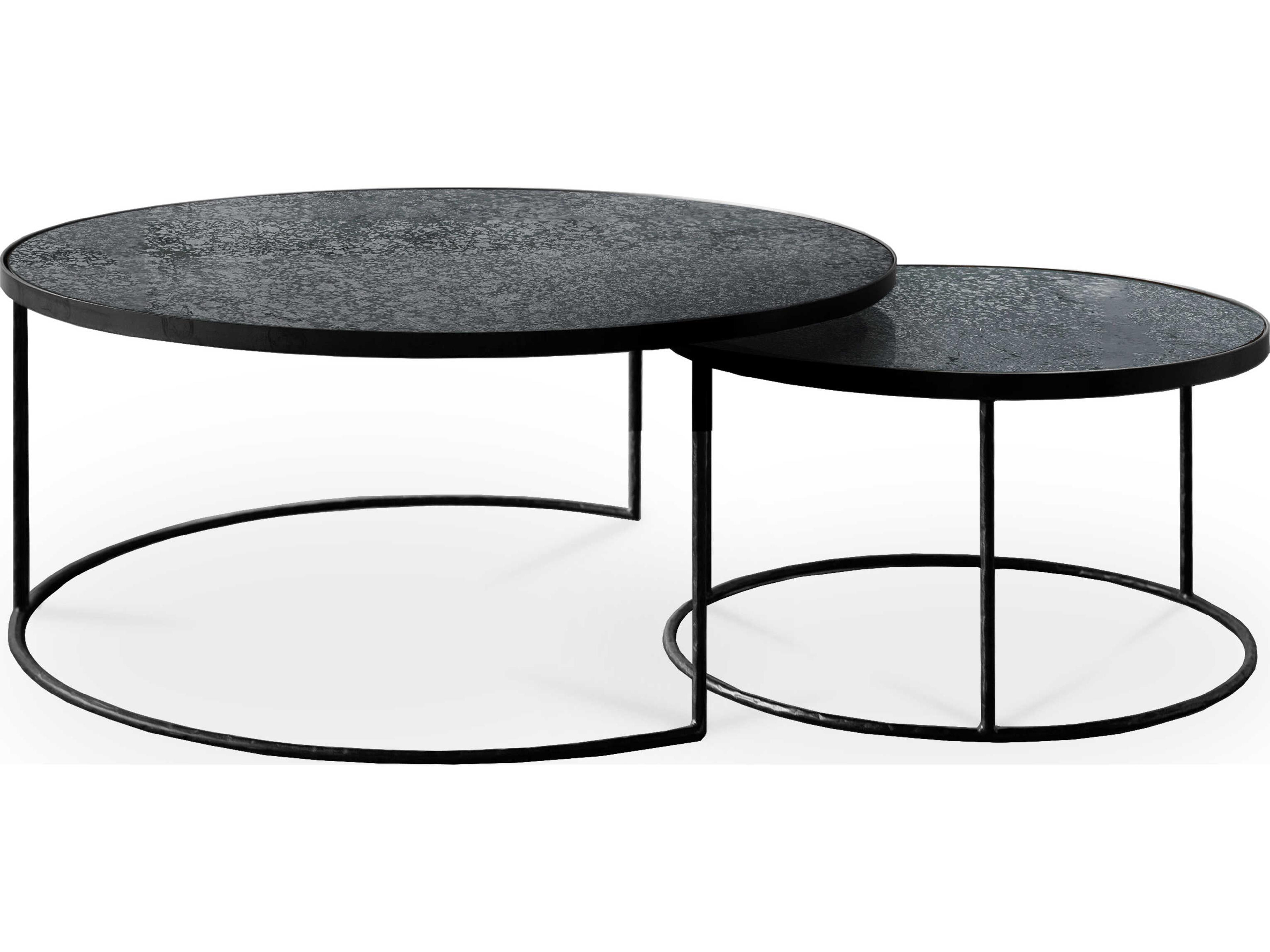 Ethnicraft Nesting Charcoal Coffee Table Set