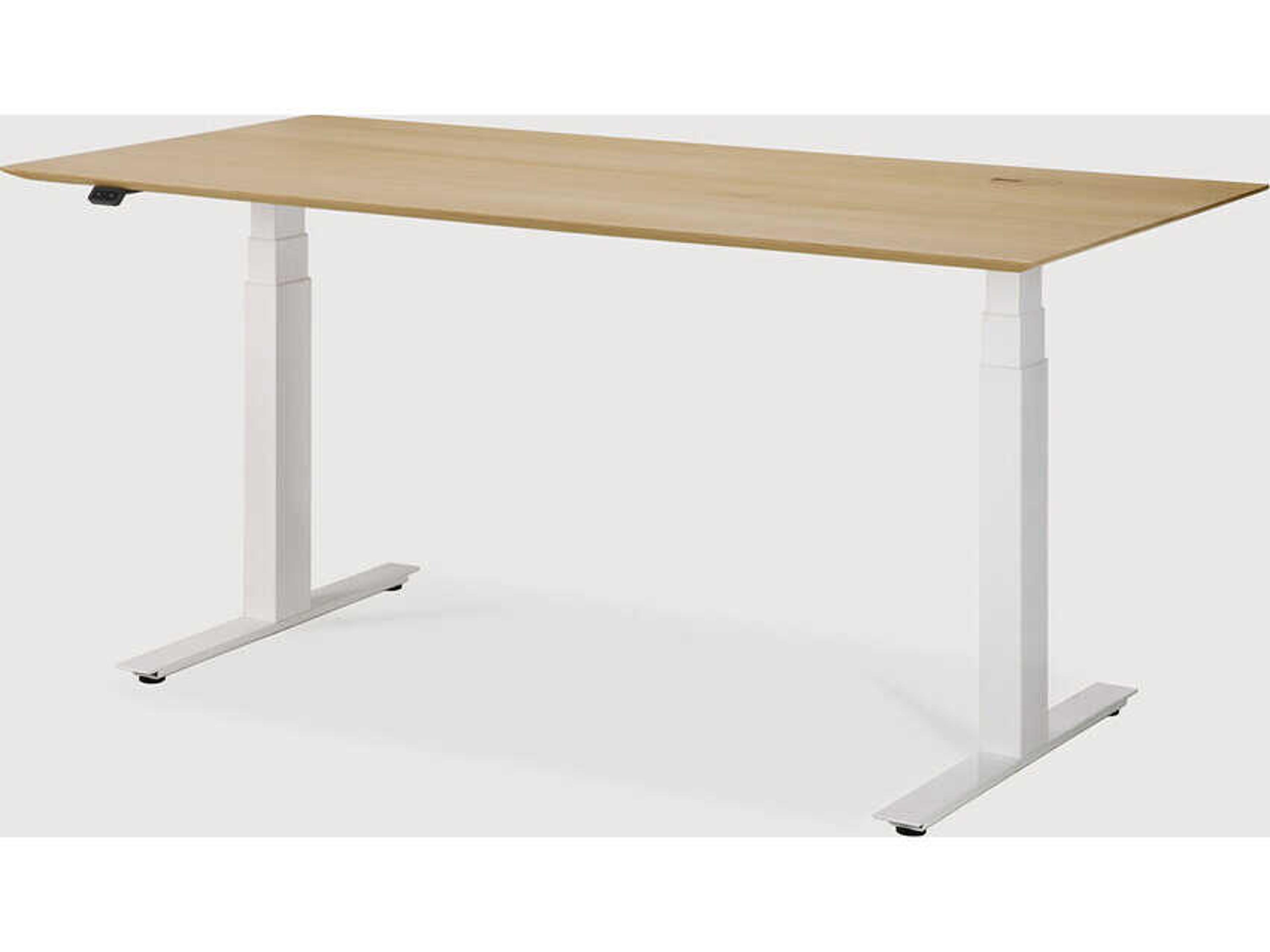 Ethnicraft Bok Oak With White Adjustable Desk
