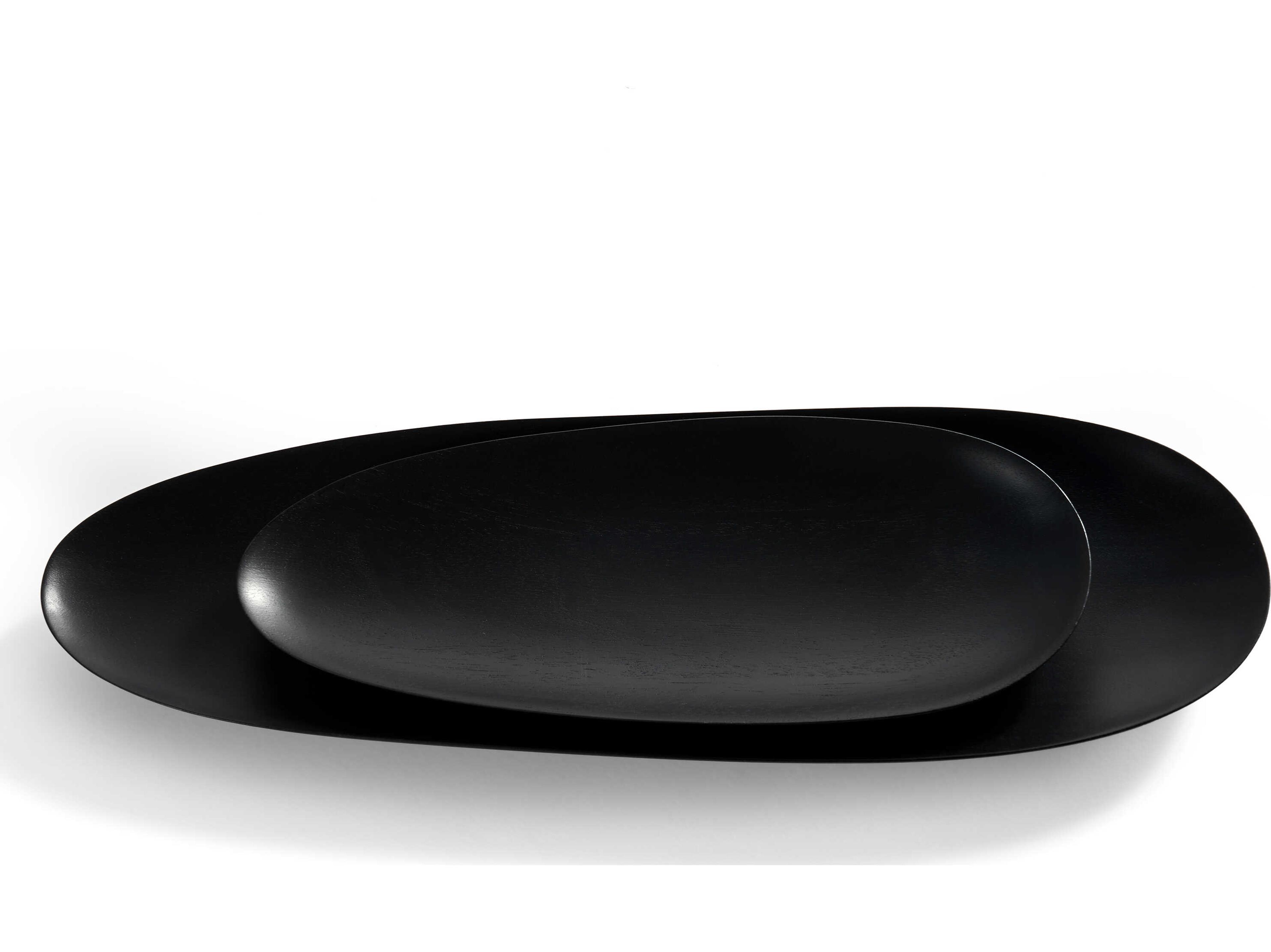 Ethnicraft Thin Oval Mahogany Black Boards Set