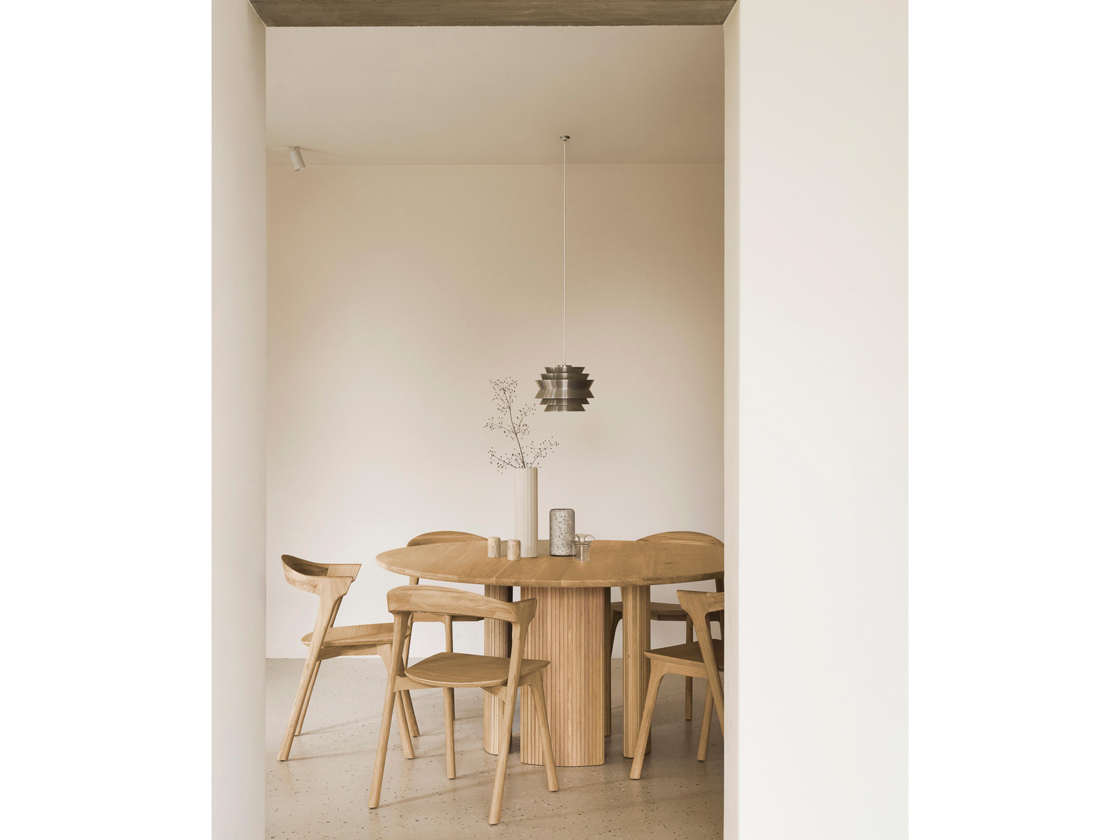 Ethnicraft Rollermax Oak Wood Dining Room Set