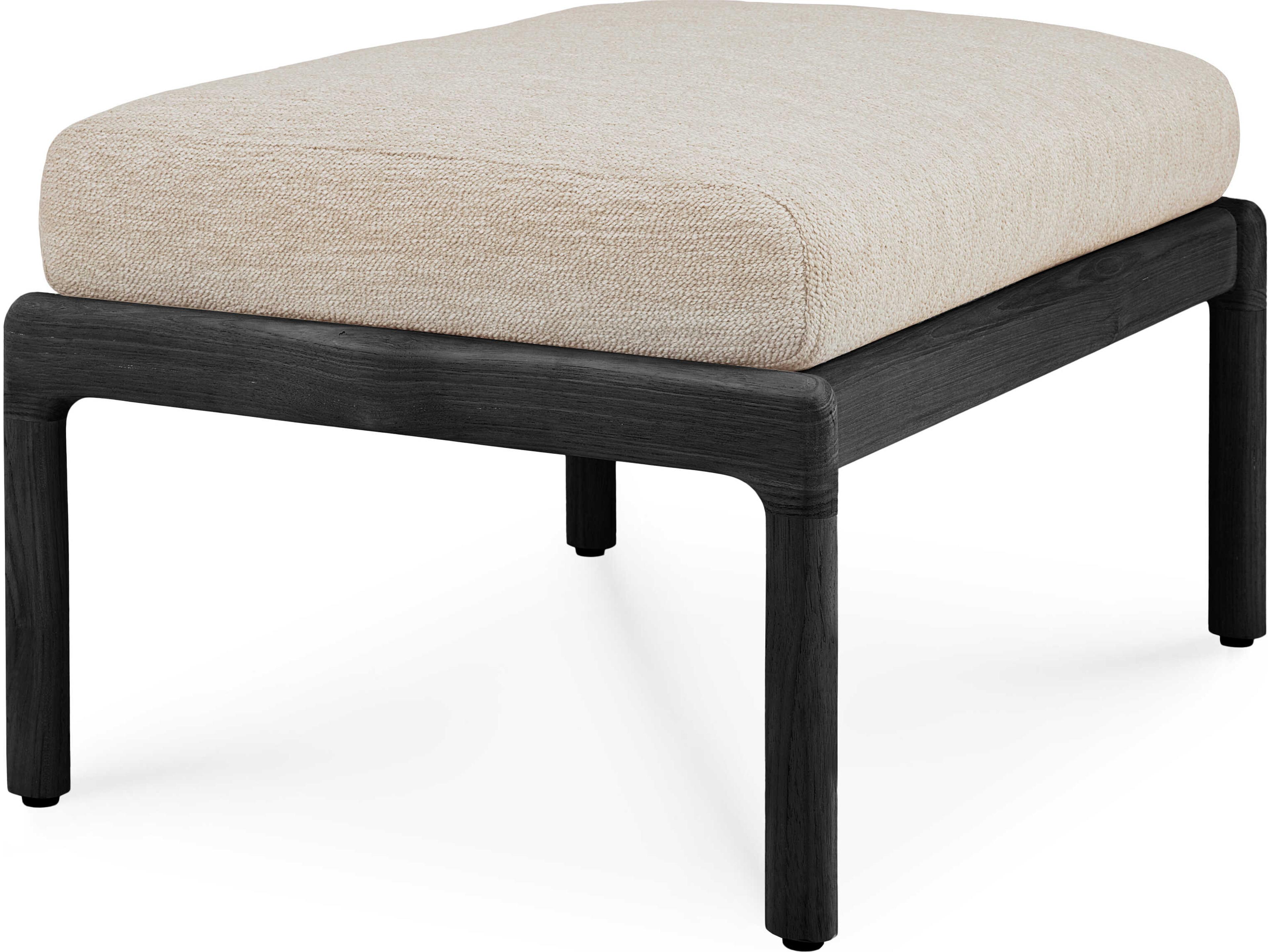 Ethnicraft Outdoor Jack Teak Black Footstool