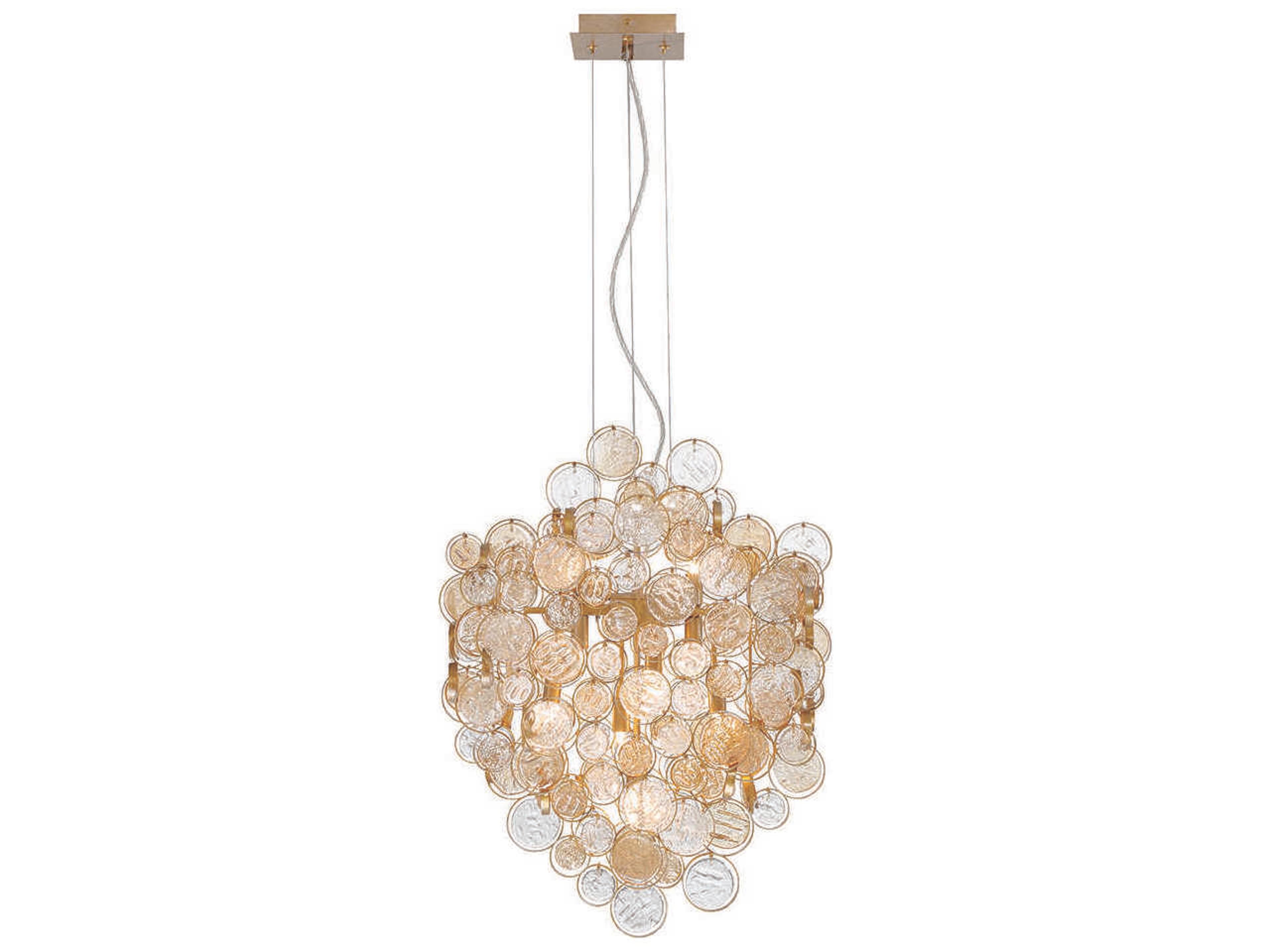Eurofase Trento 7-Light Antique Gold Glass Pendant
