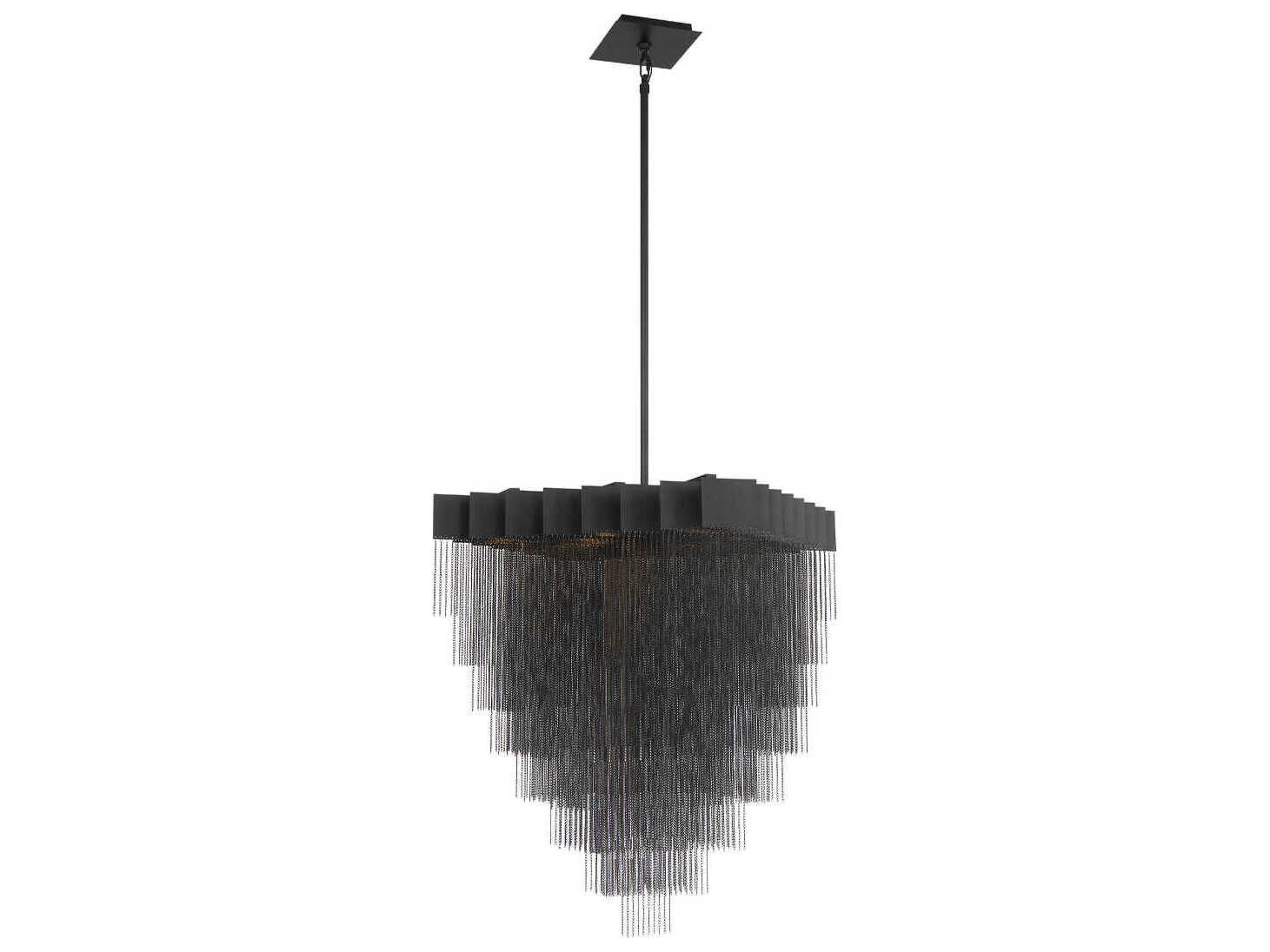 Eurofase Bloomfield 18-Light Black Geometric Pendant
