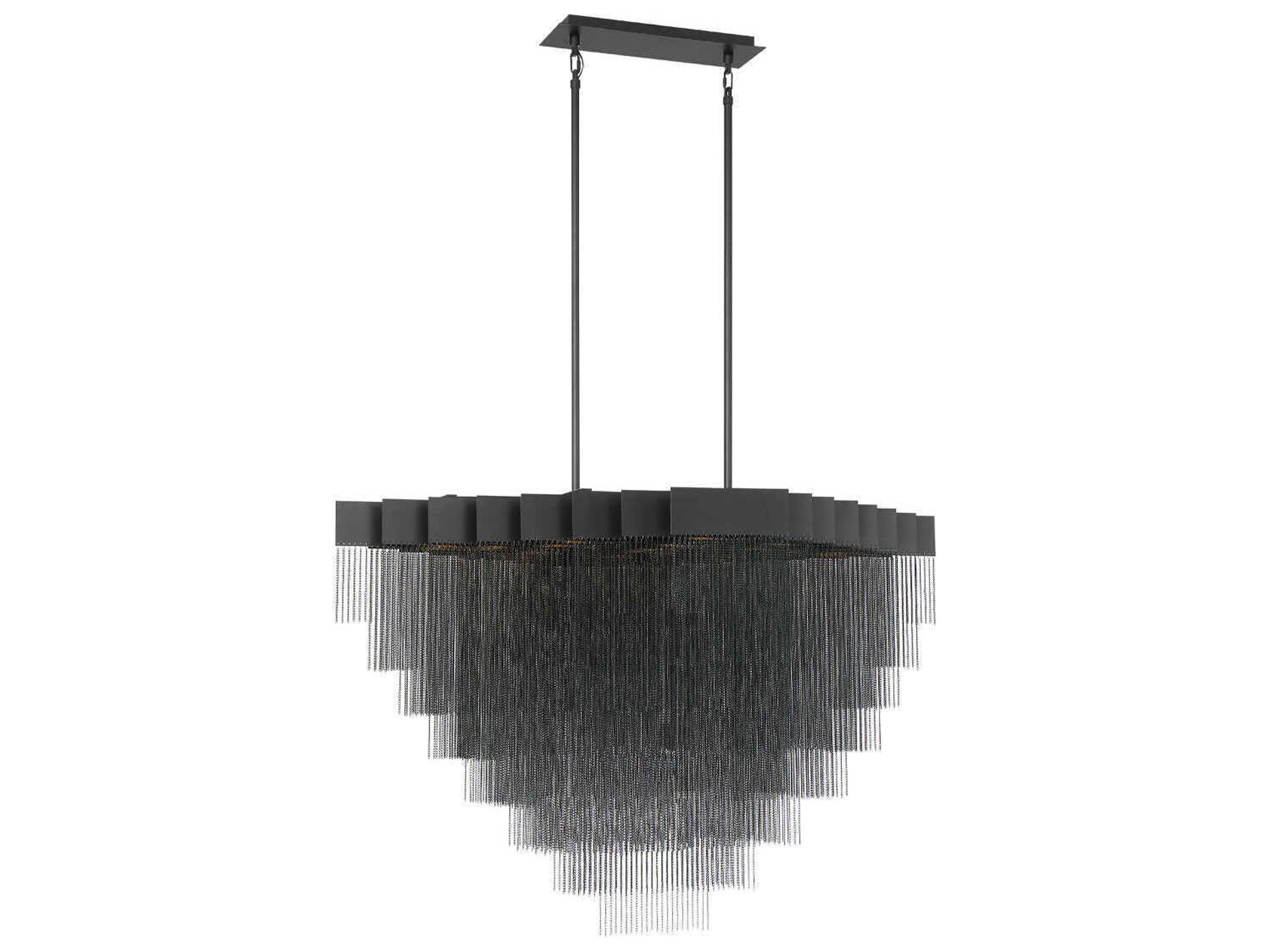 Eurofase Bloomfield 22-Light Black Geometric Island Pendant