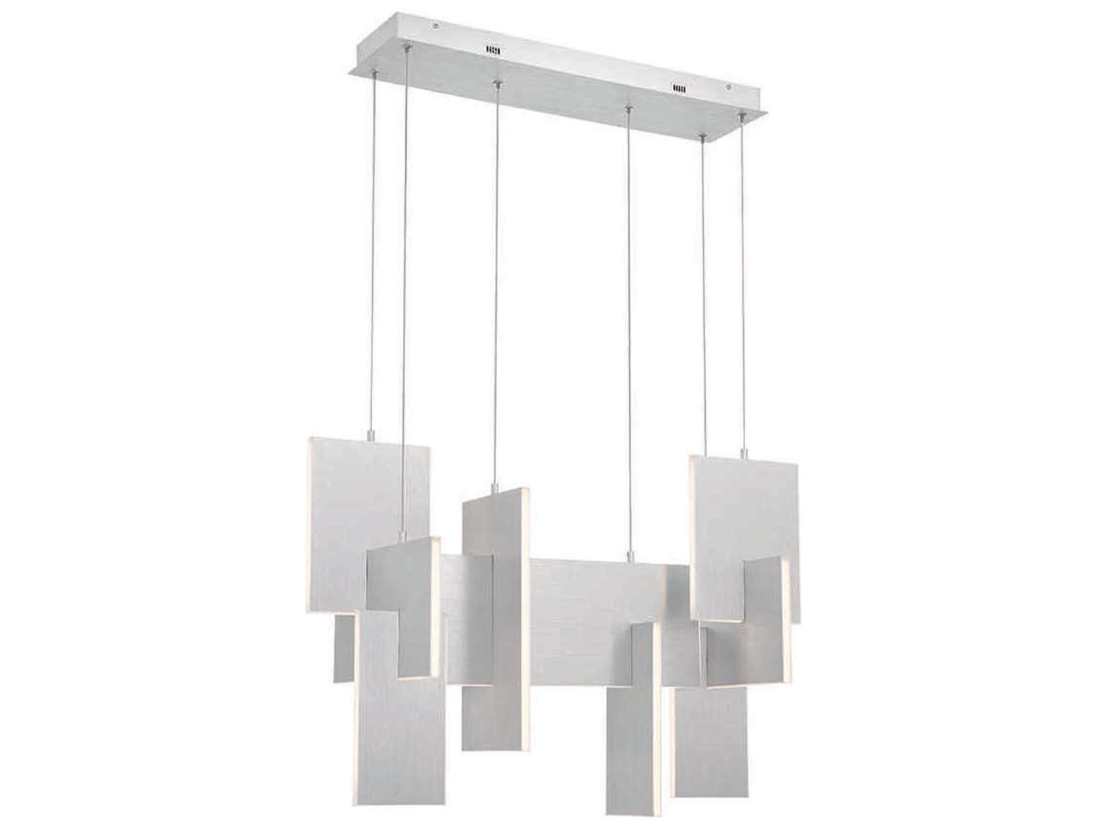 Eurofase Coburg 1-Light Aluminium Silver LED Geometric Linear Island Pendant