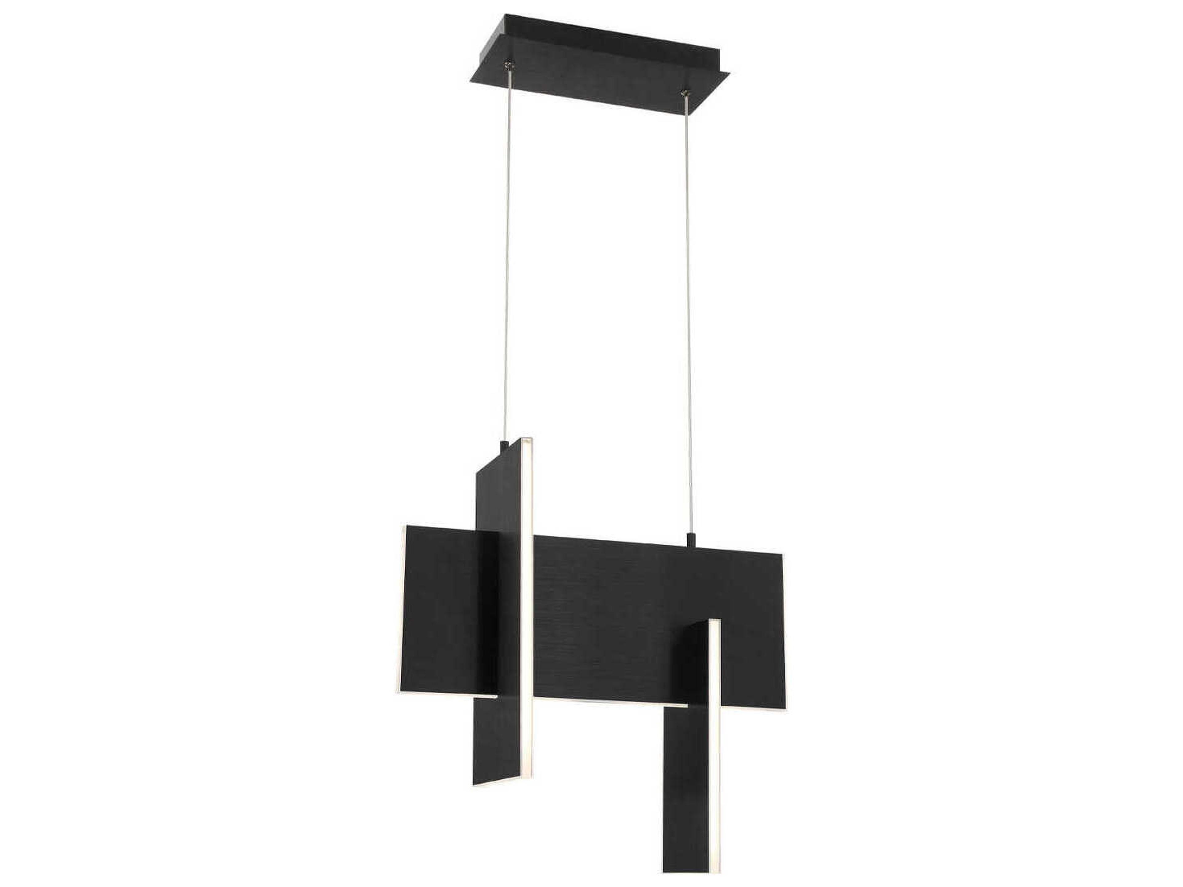 Eurofase Coburg 1-Light Black Geometric Linear Island Pendant
