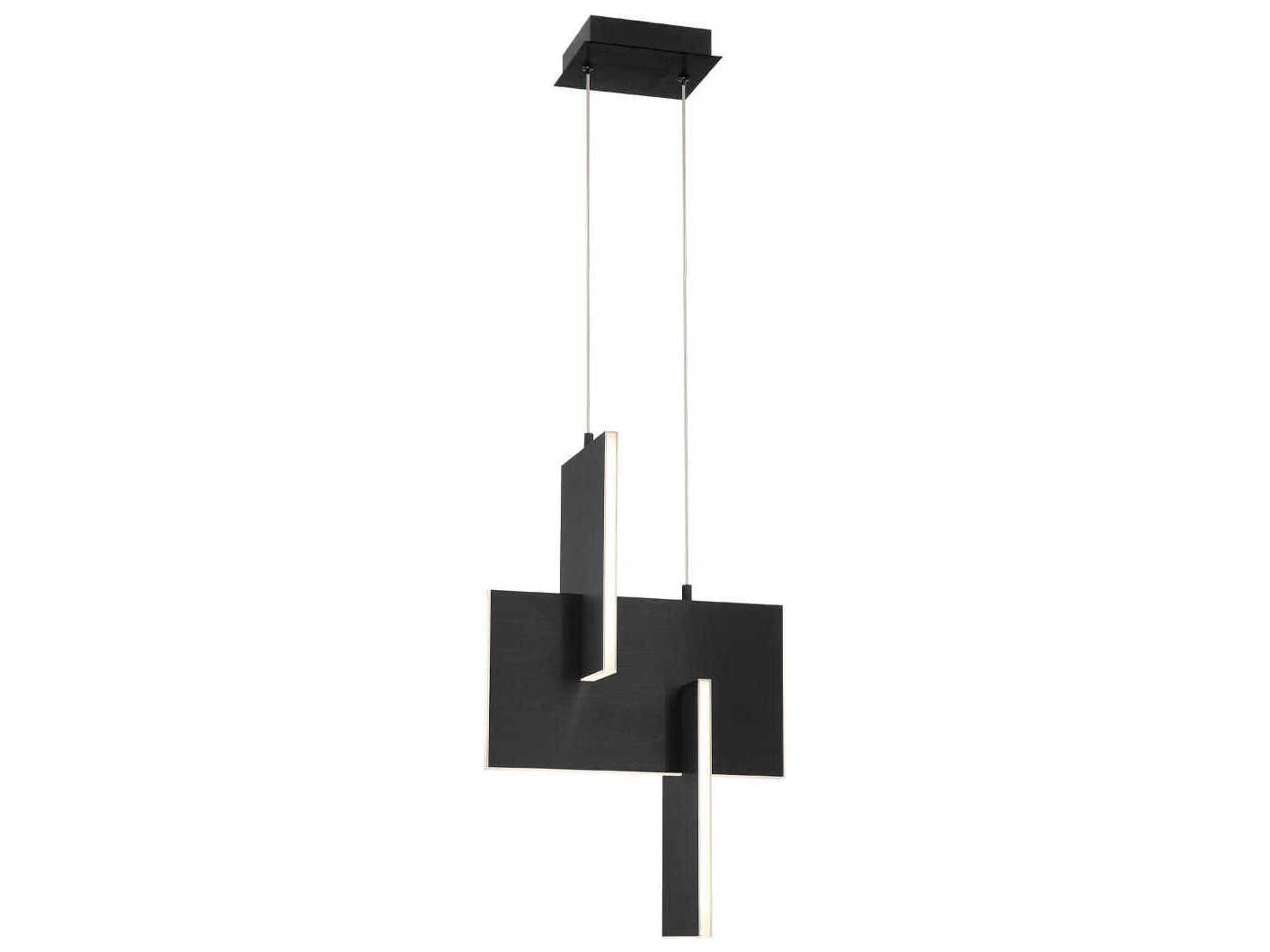Eurofase Coburg 1-Light Black Geometric Linear Island Pendant