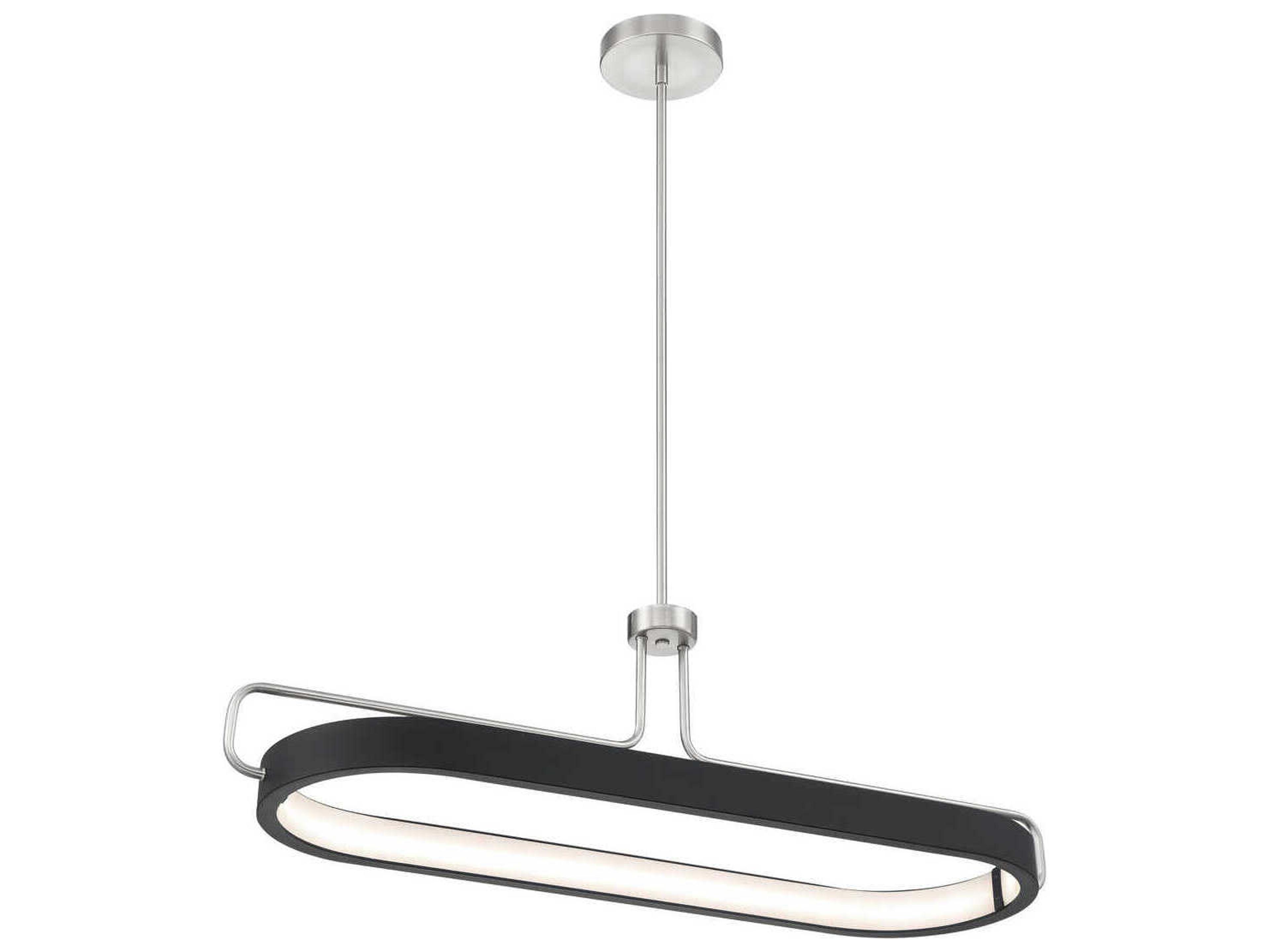 Eurofase Pemberton 1-Light Nickel Matte Black Round Island Pendant