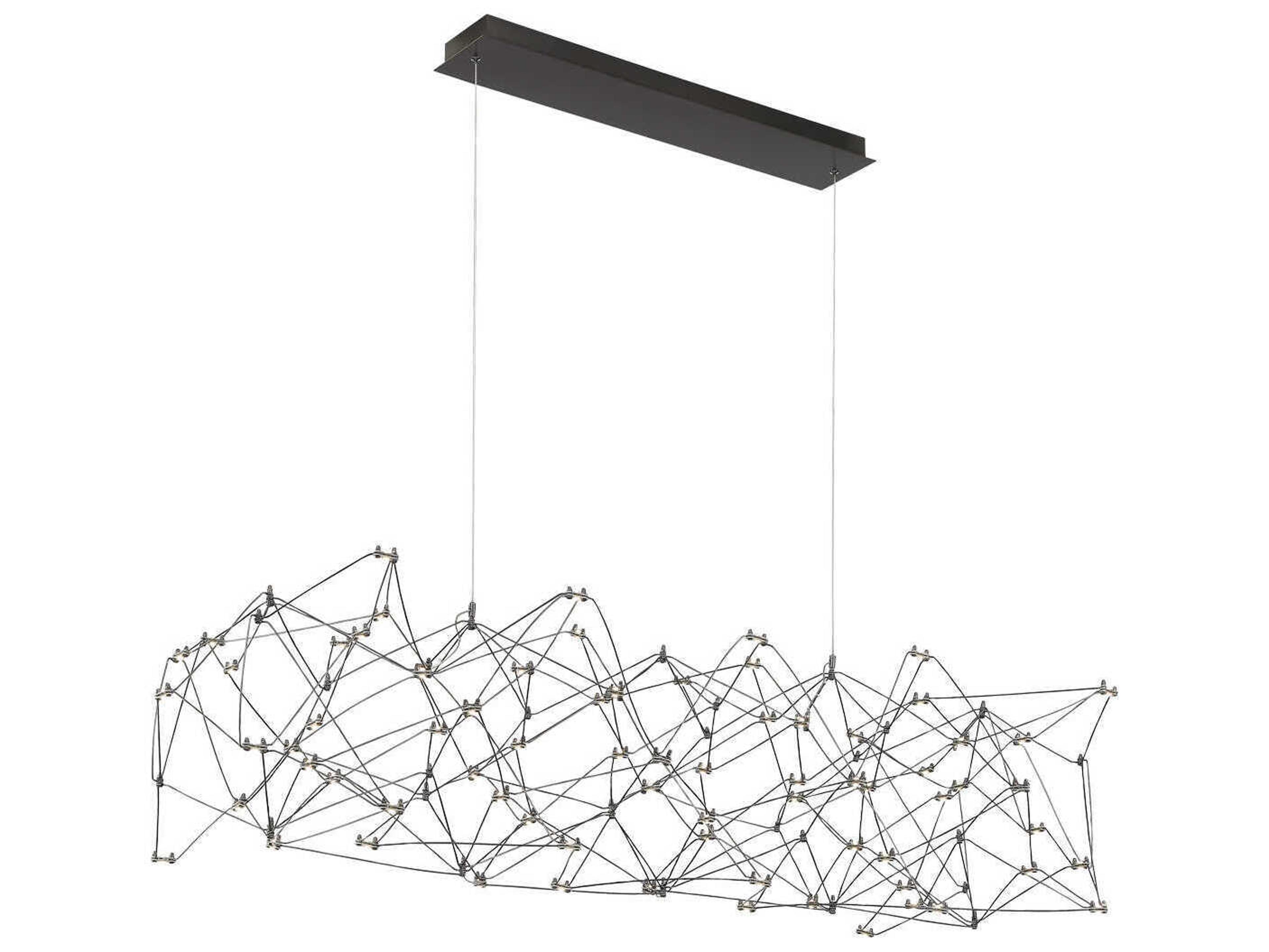 Eurofase Leonardelli 146-Light Chrome Black Geometric Island Pendant