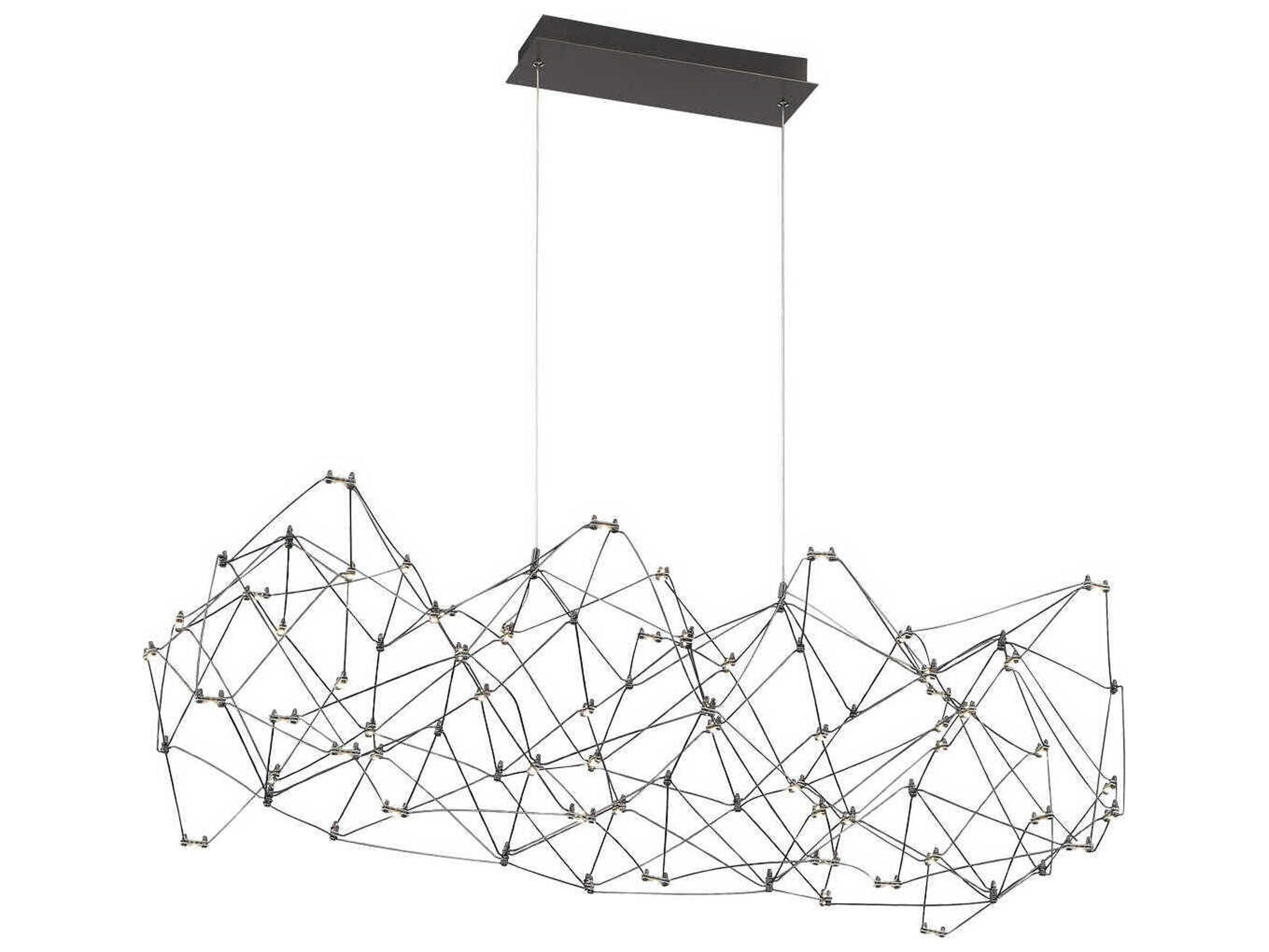 Eurofase Leonardelli 118-Light Chrome Black Geometric Island Pendant