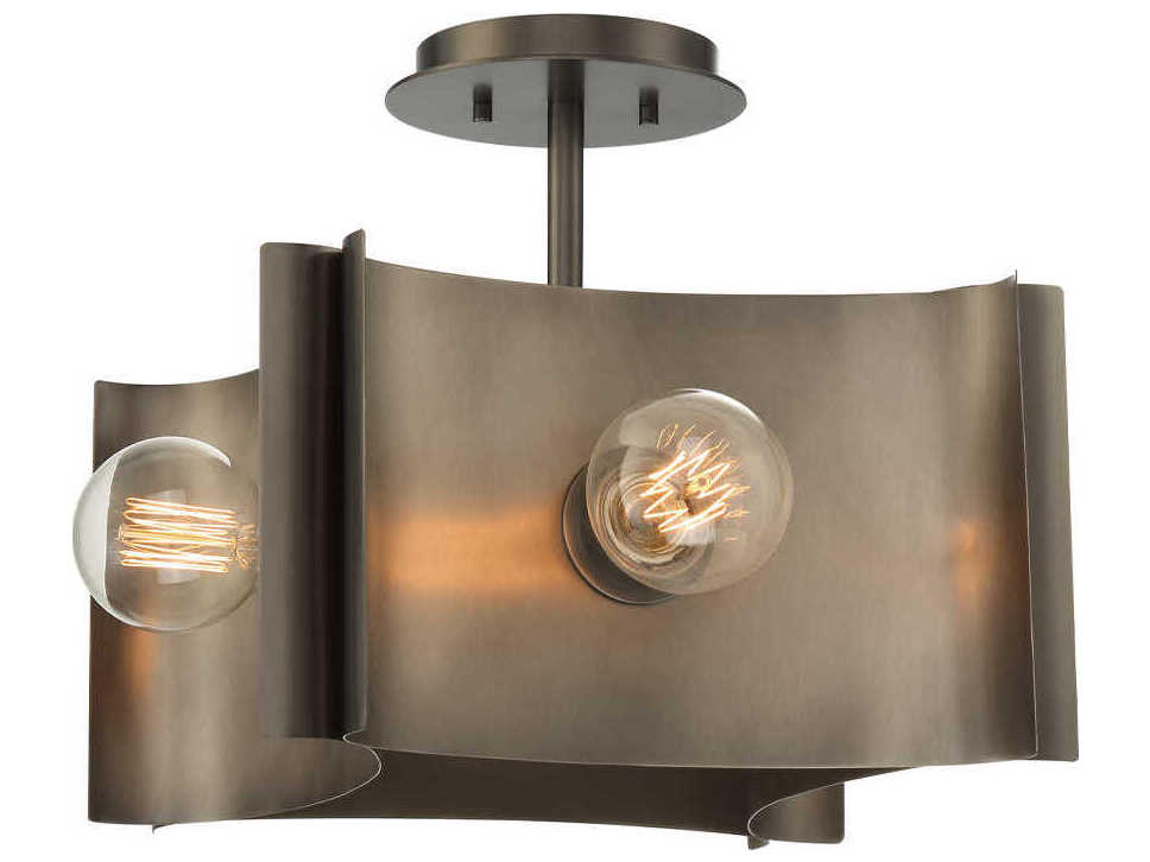 Eurofase Metallo 4-Light Vintage Nickel Black Semi Flush Mount