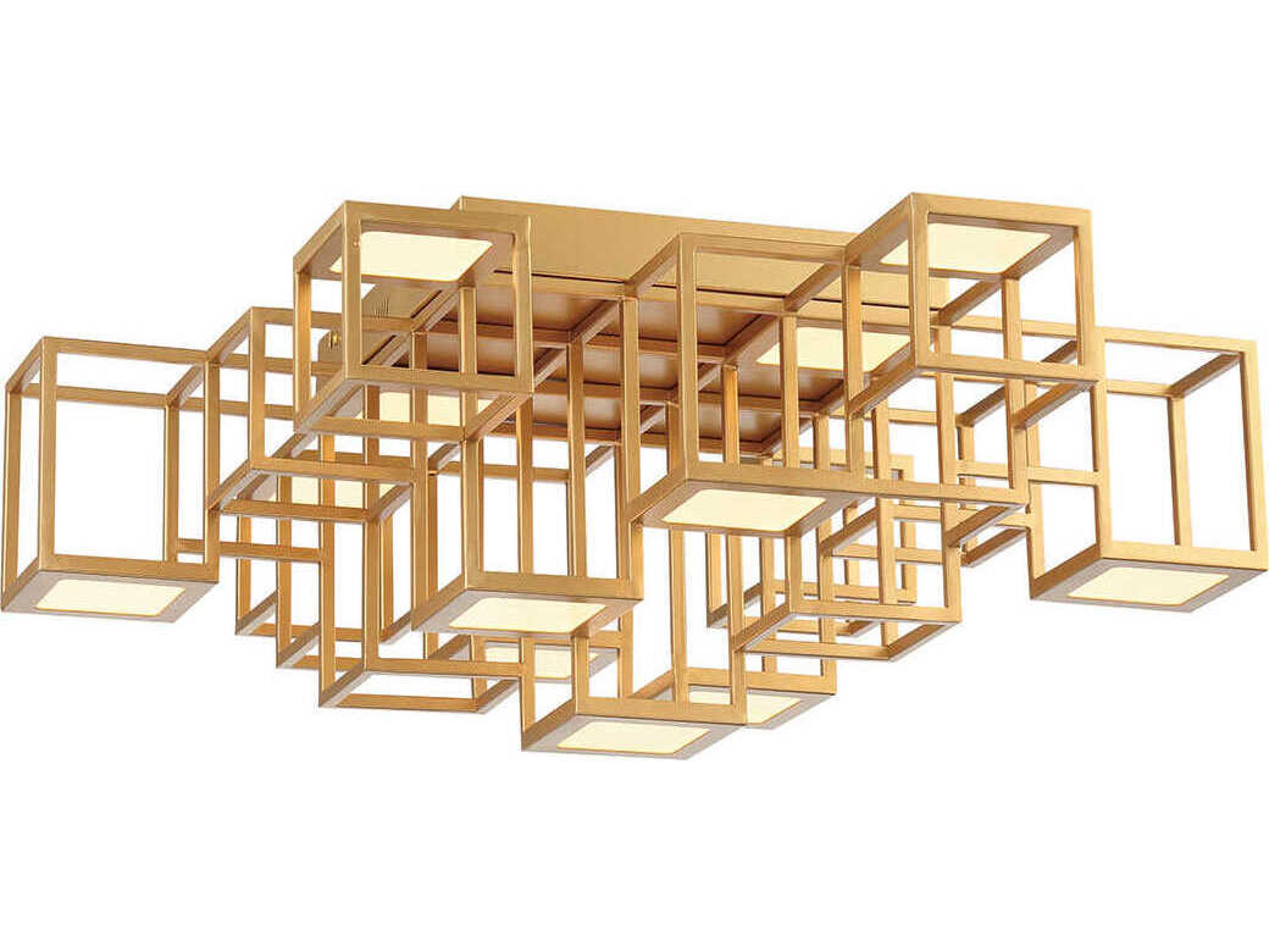 Eurofase Ferro 1-Light Gold Geometric Flush Mount