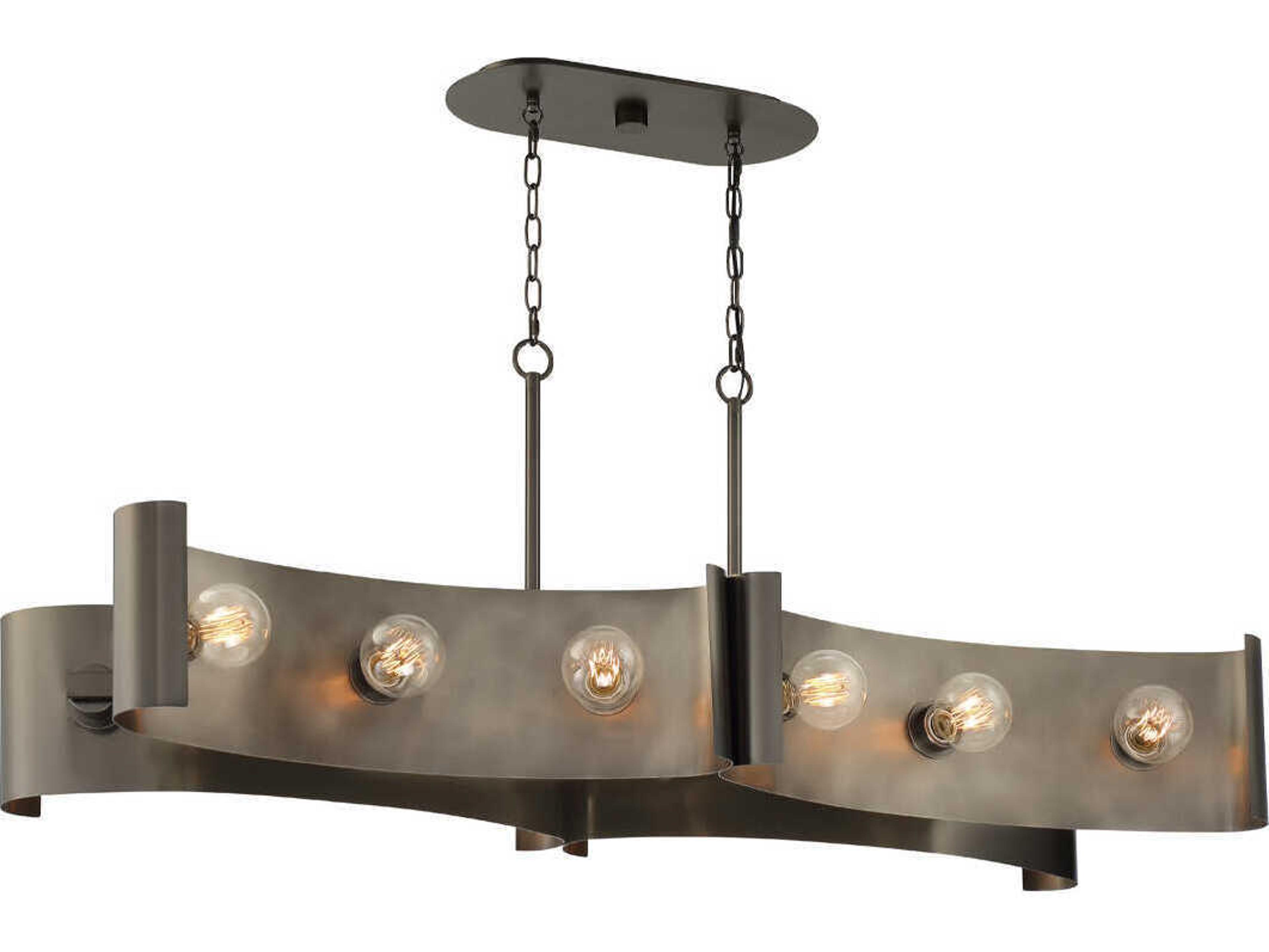 Eurofase Metallo 12-Light Vintage Nickel Black Geometric Island Pendant