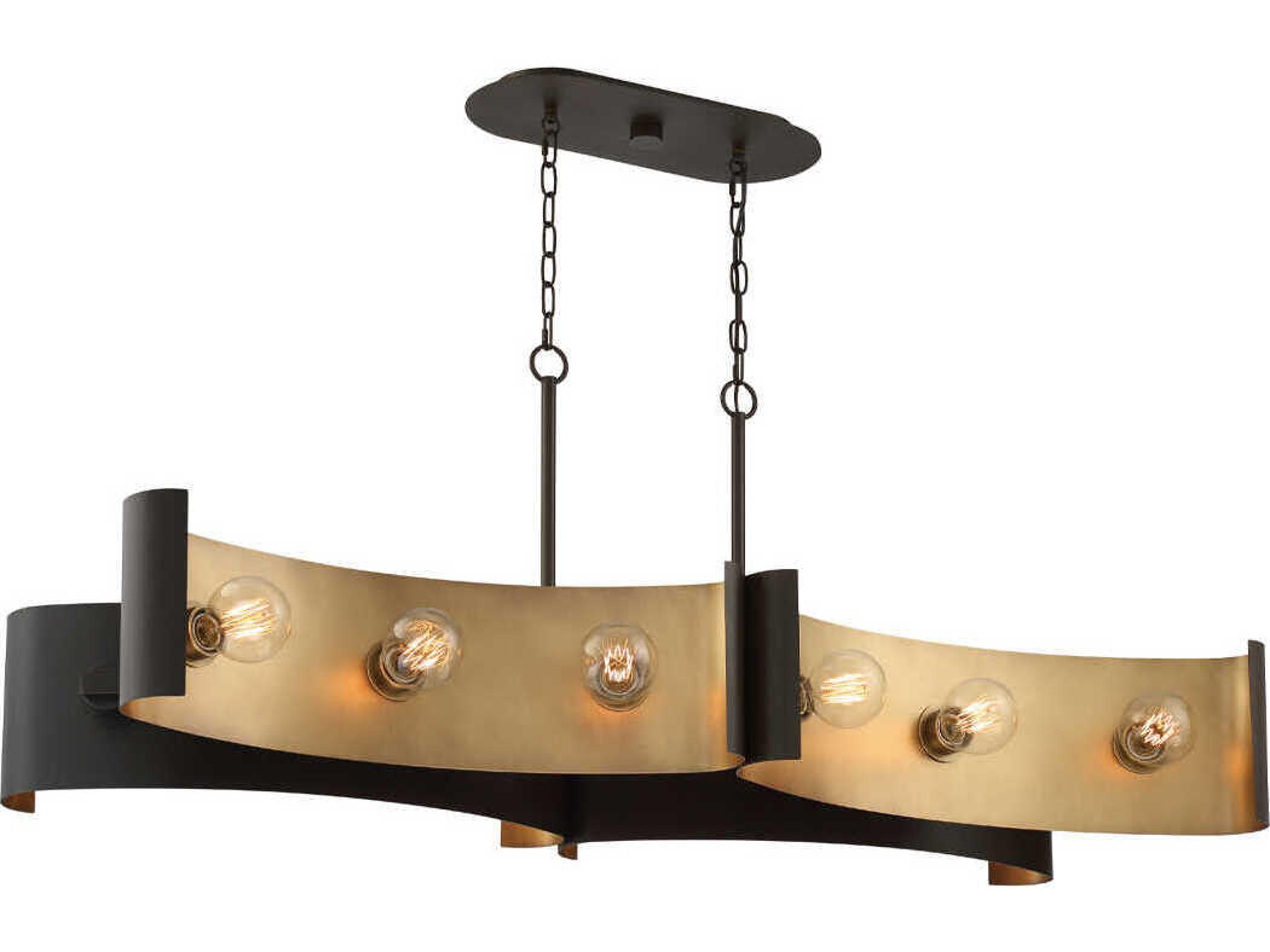 Eurofase Metallo 12-Light Nature Brass Bronze Geometric Island Pendant