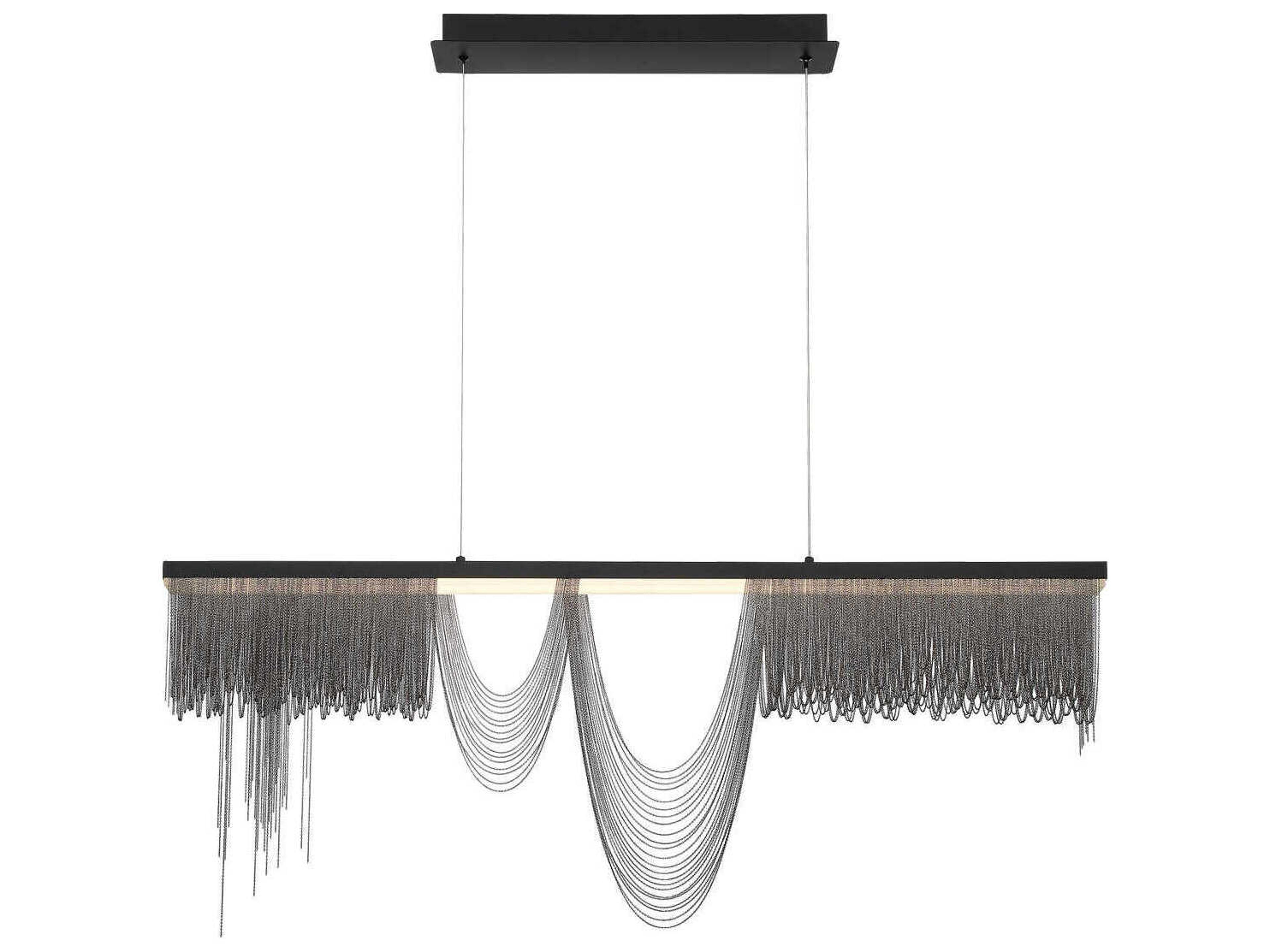 Eurofase Tenda Black Linear Island Pendant