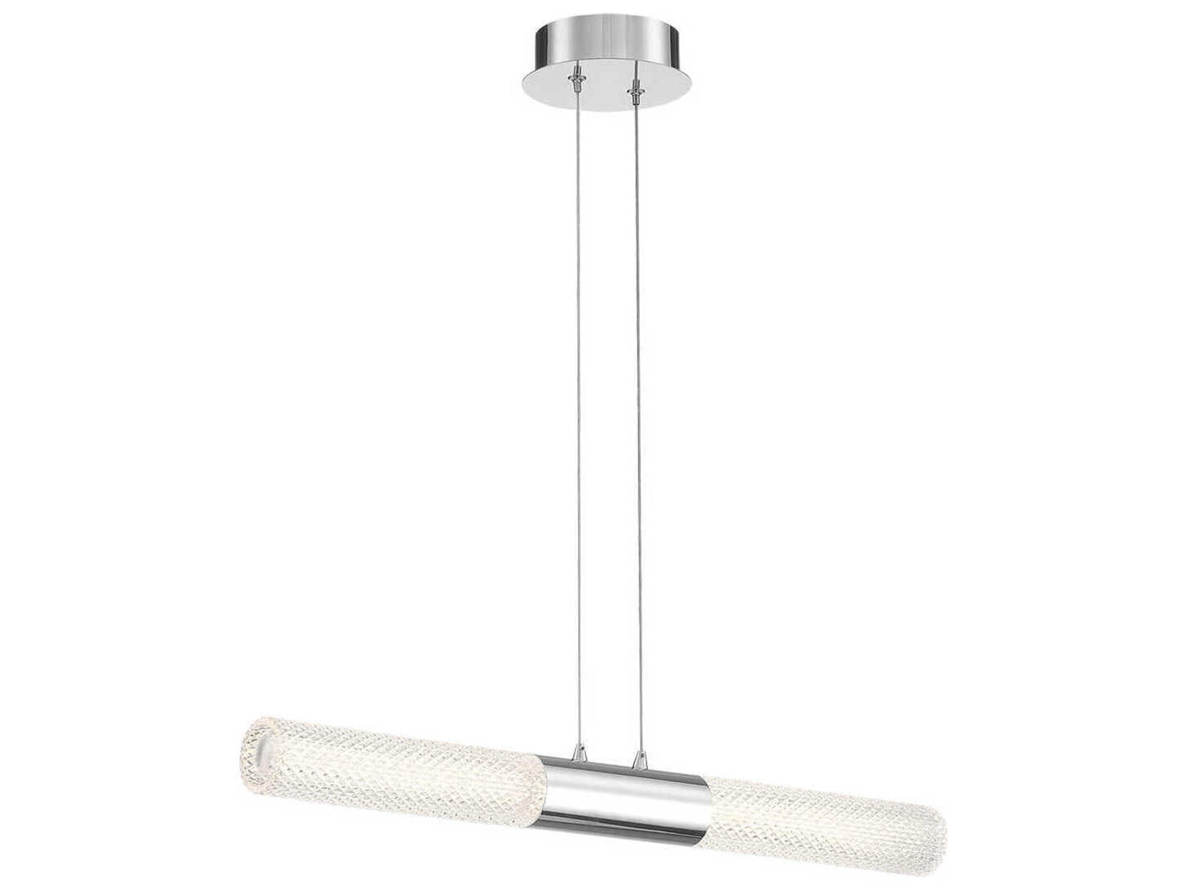 Eurofase Crossley Chrome Cylinder Linear Island Pendant