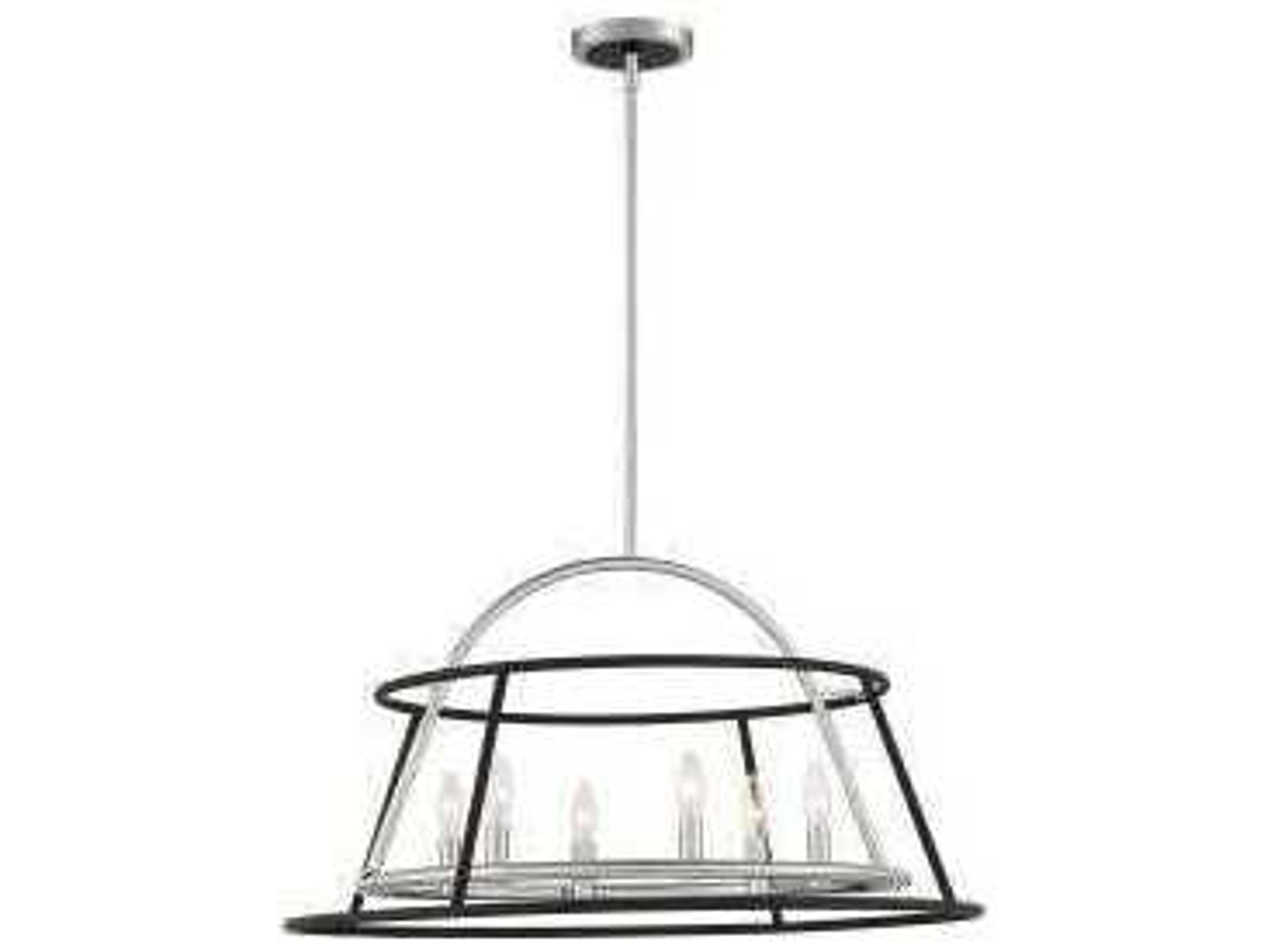 Eurofase Campana 6-Light Satin Nickel Candelabra Chandelier