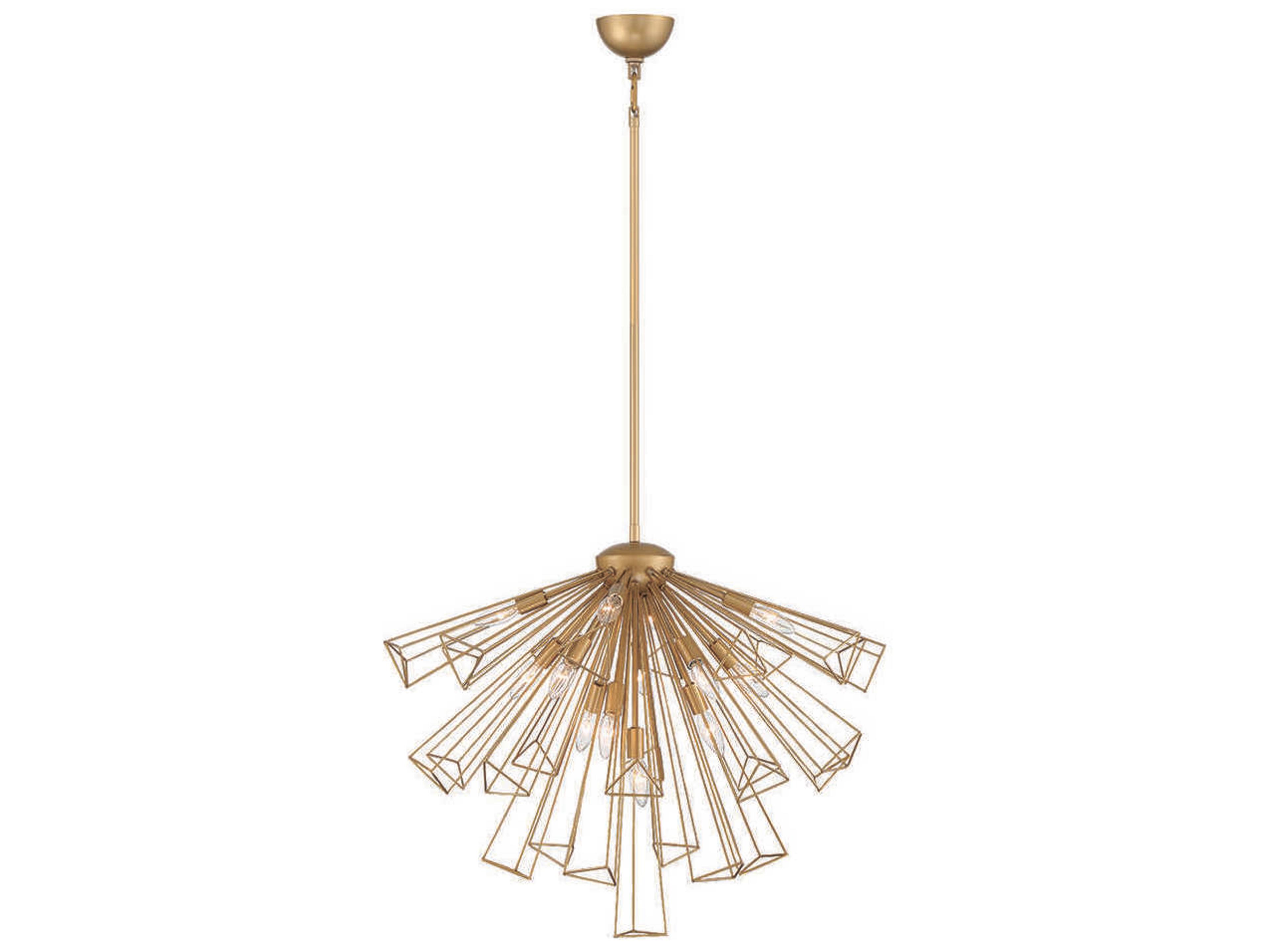 Eurofase Dendelio 13-Light Gold Geometric Linear Pendant