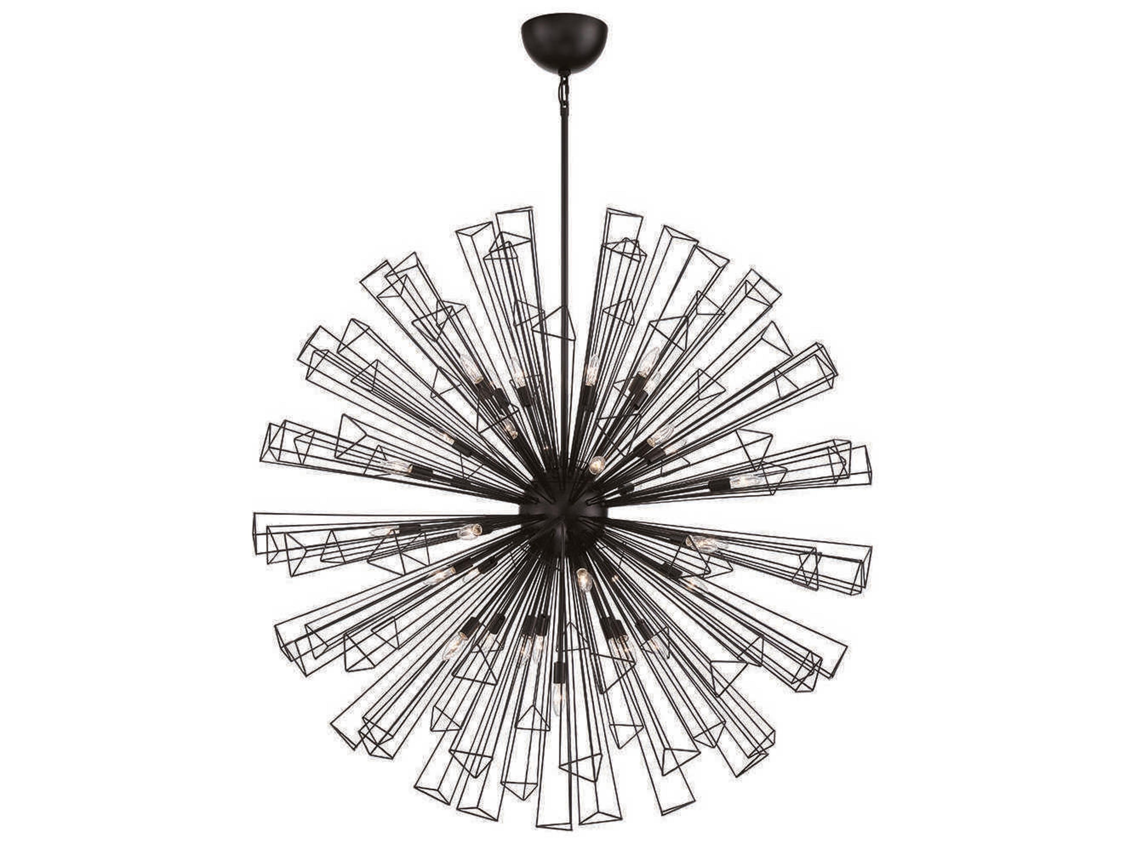 Eurofase Dendelio 35-Light Black Geometric Linear Pendant