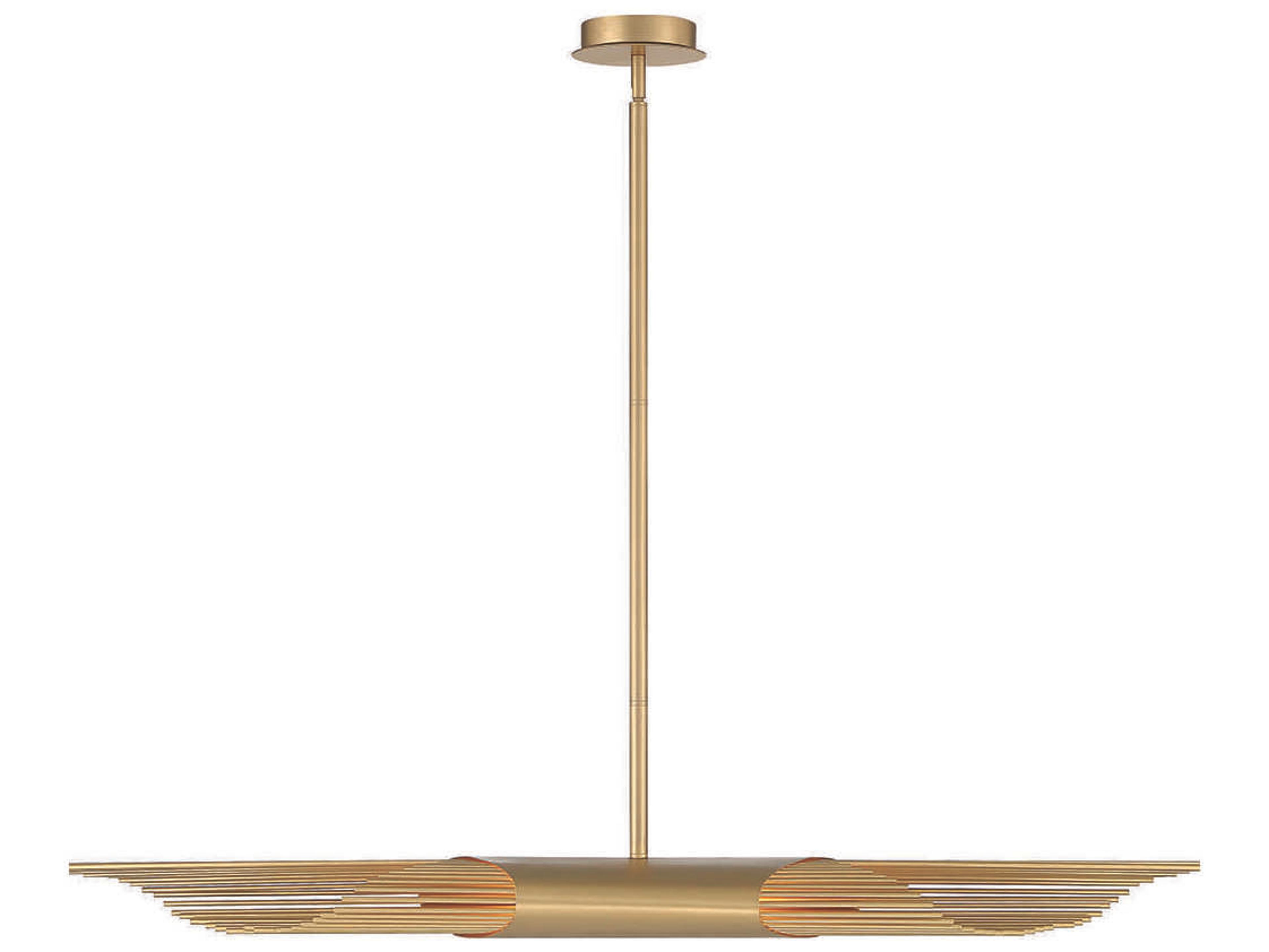 Eurofase Umura 2-Light Gold LED Geometric Linear Island Pendant