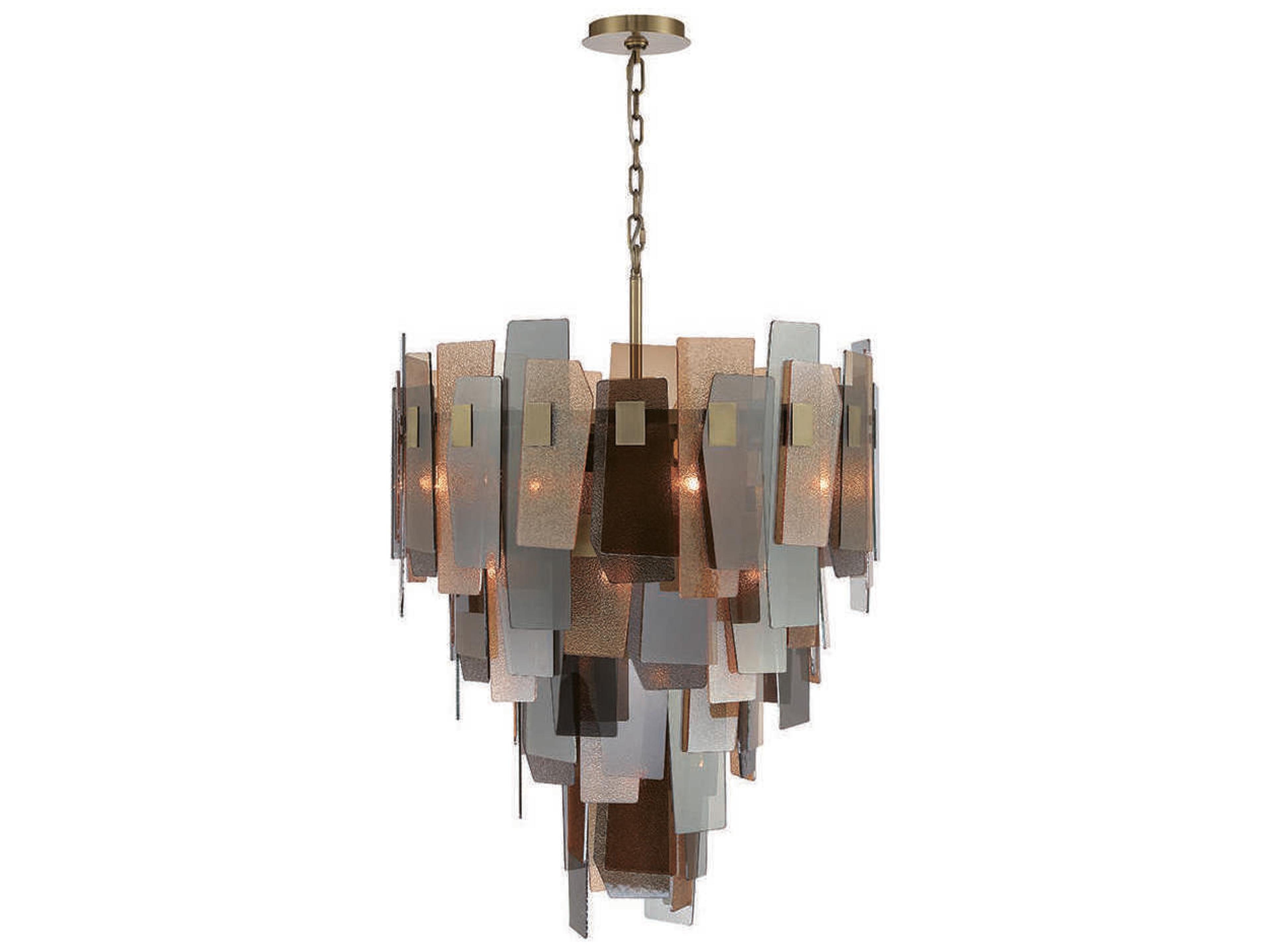 Eurofase Cocolina 19-Light9-Light Bronze Glass Geometric Linear Pendant